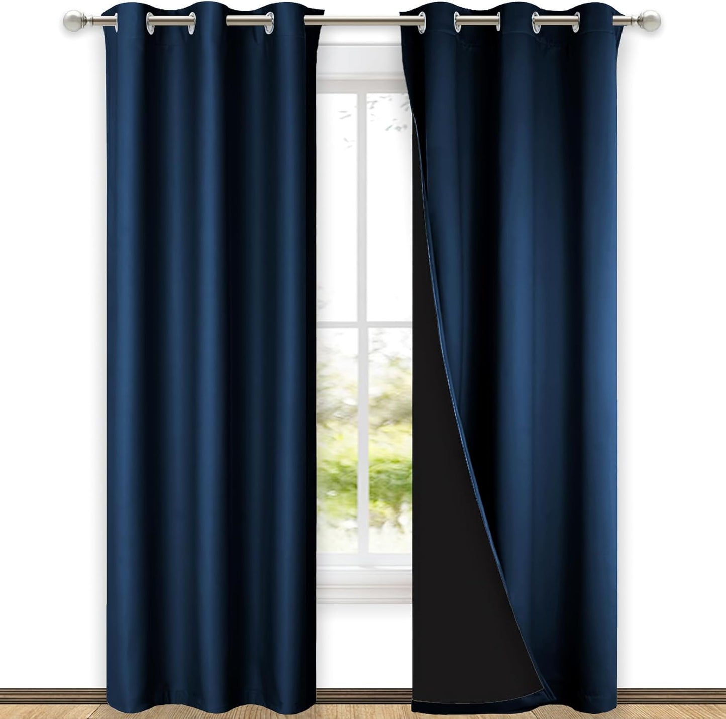 NICETOWN Grey Blackout Curtains 70x108, Set of 2