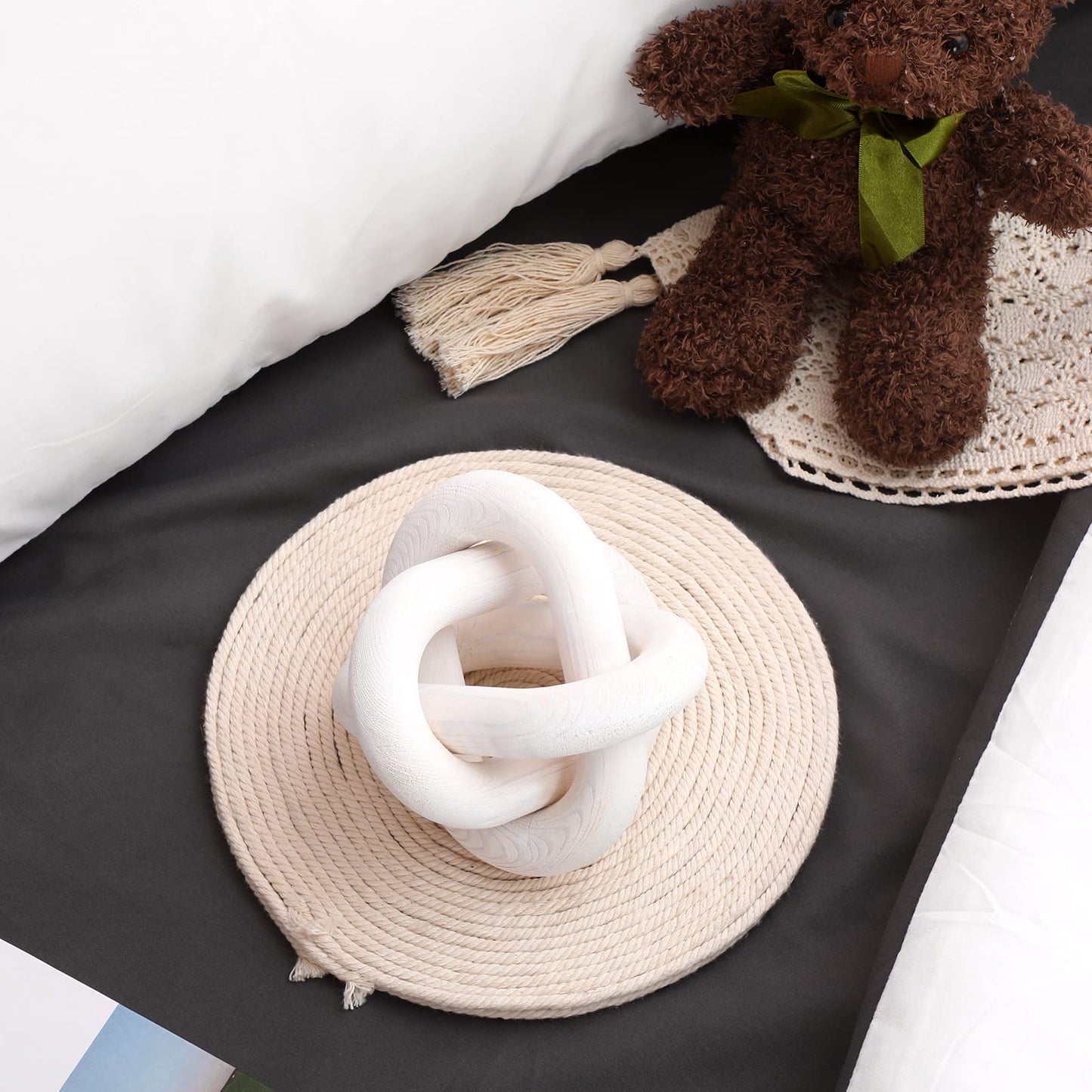 Yalikop Wood Knot Decor, White