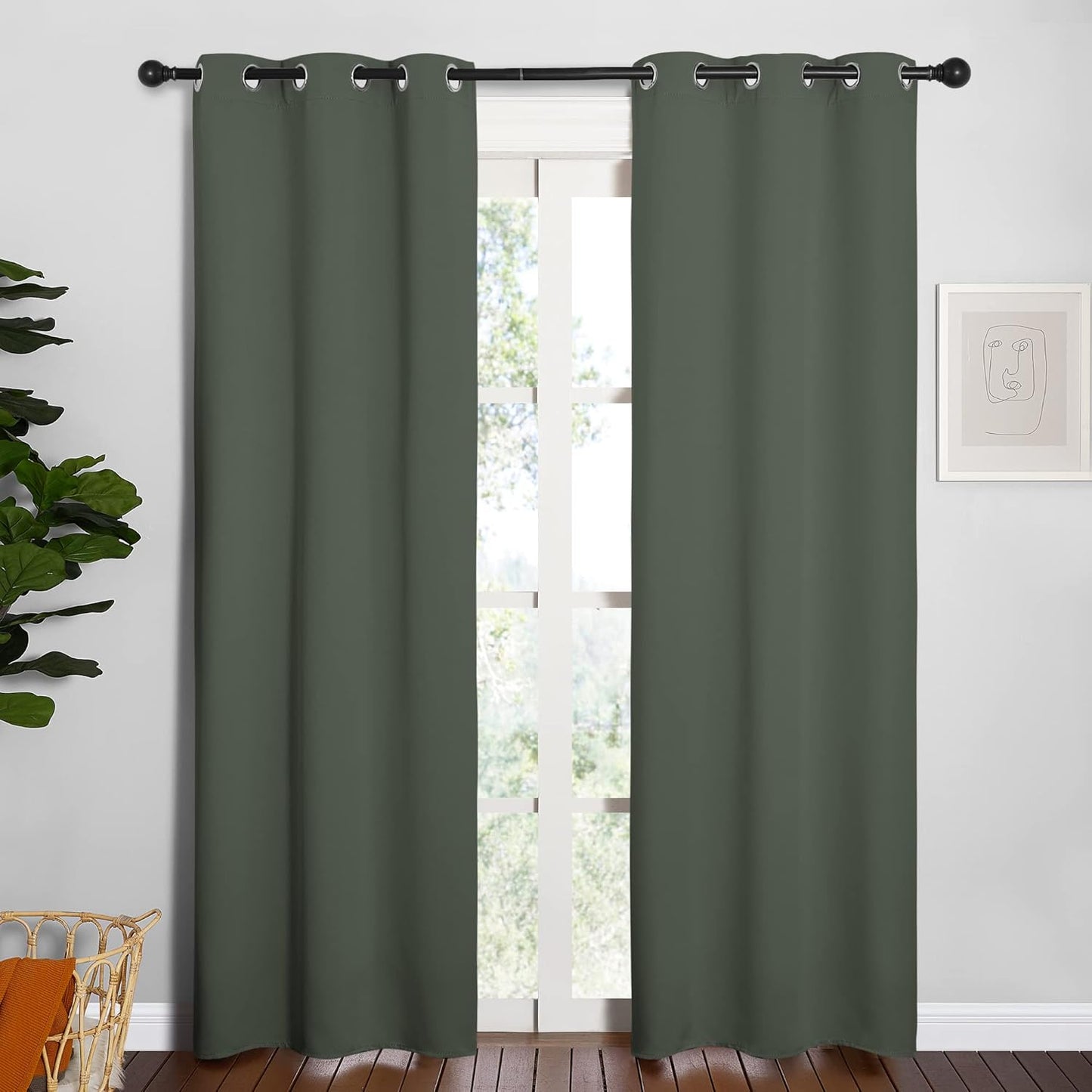 NICETOWN Blackout Curtains 42x63" Black