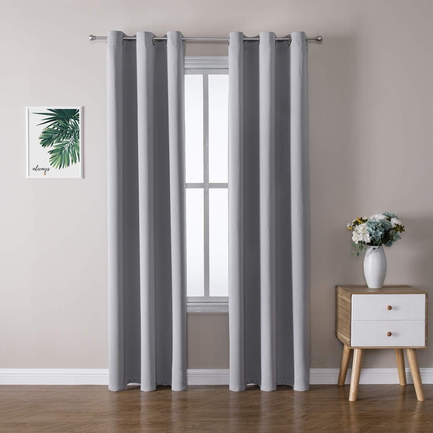 ChrisDowa Blackout Curtains 42x63" Grey, 2 Panels