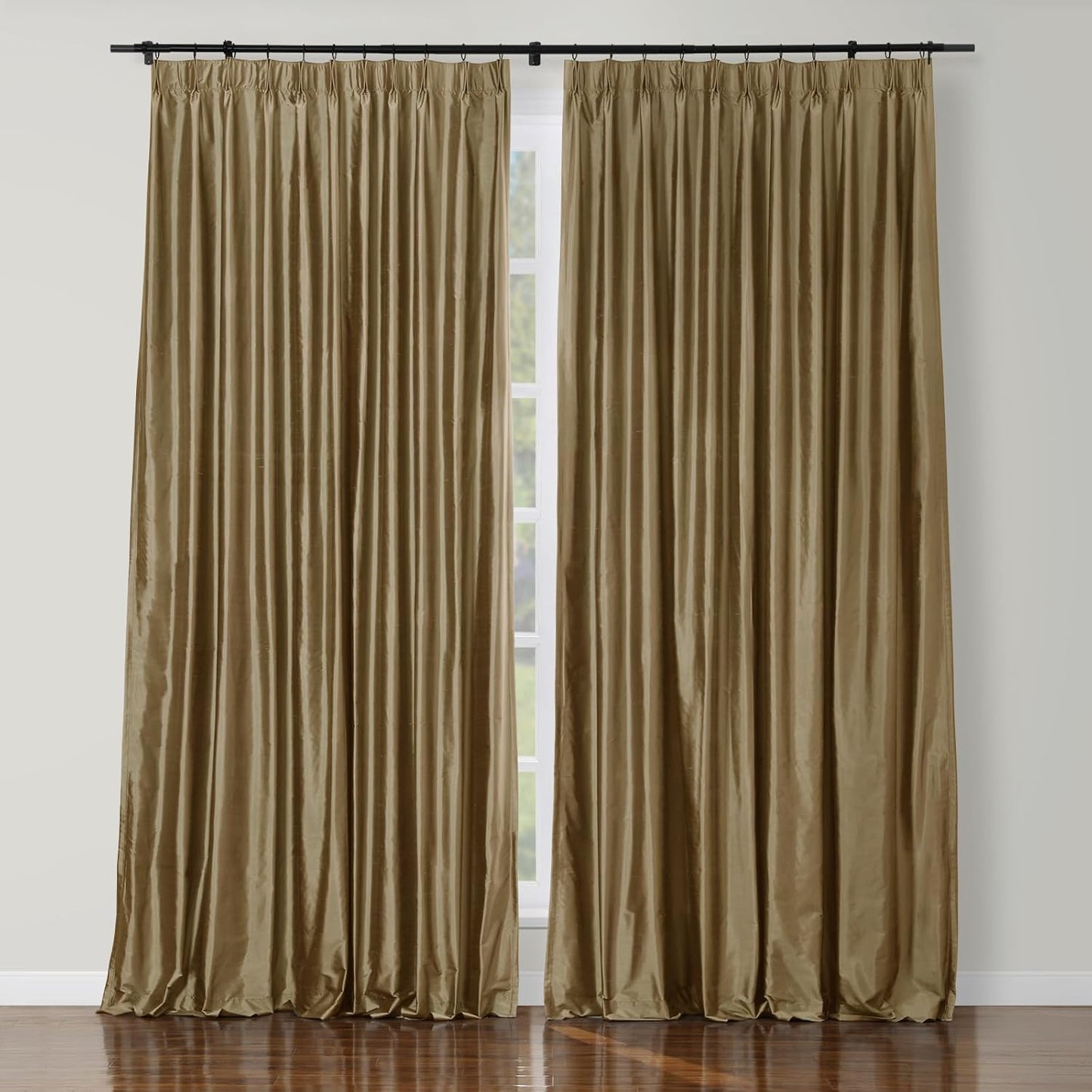 Silk Pinch Pleat Curtain – Sand, 52"x90"
