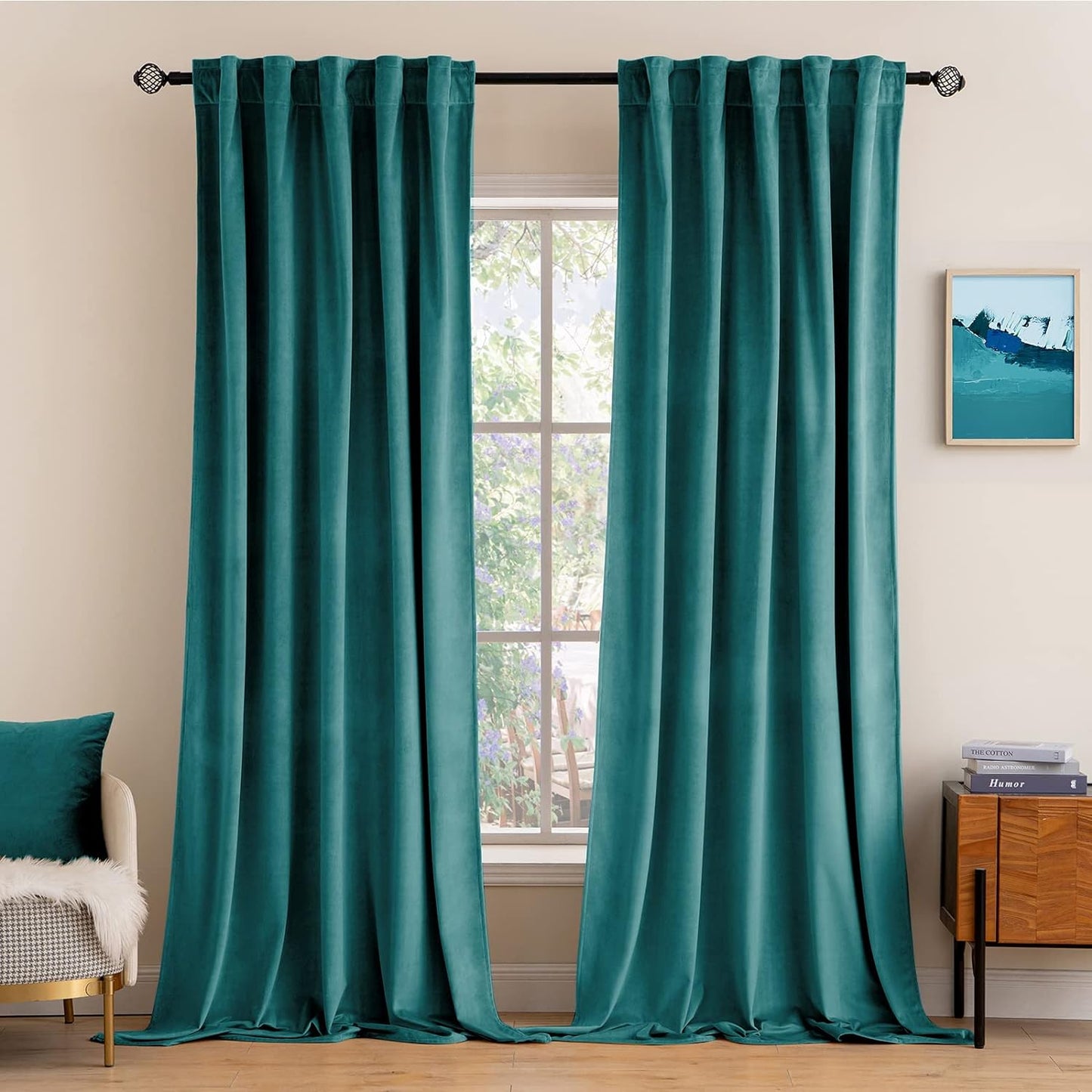 MIULEE Velvet Curtains 108 inches Long 2 Panels