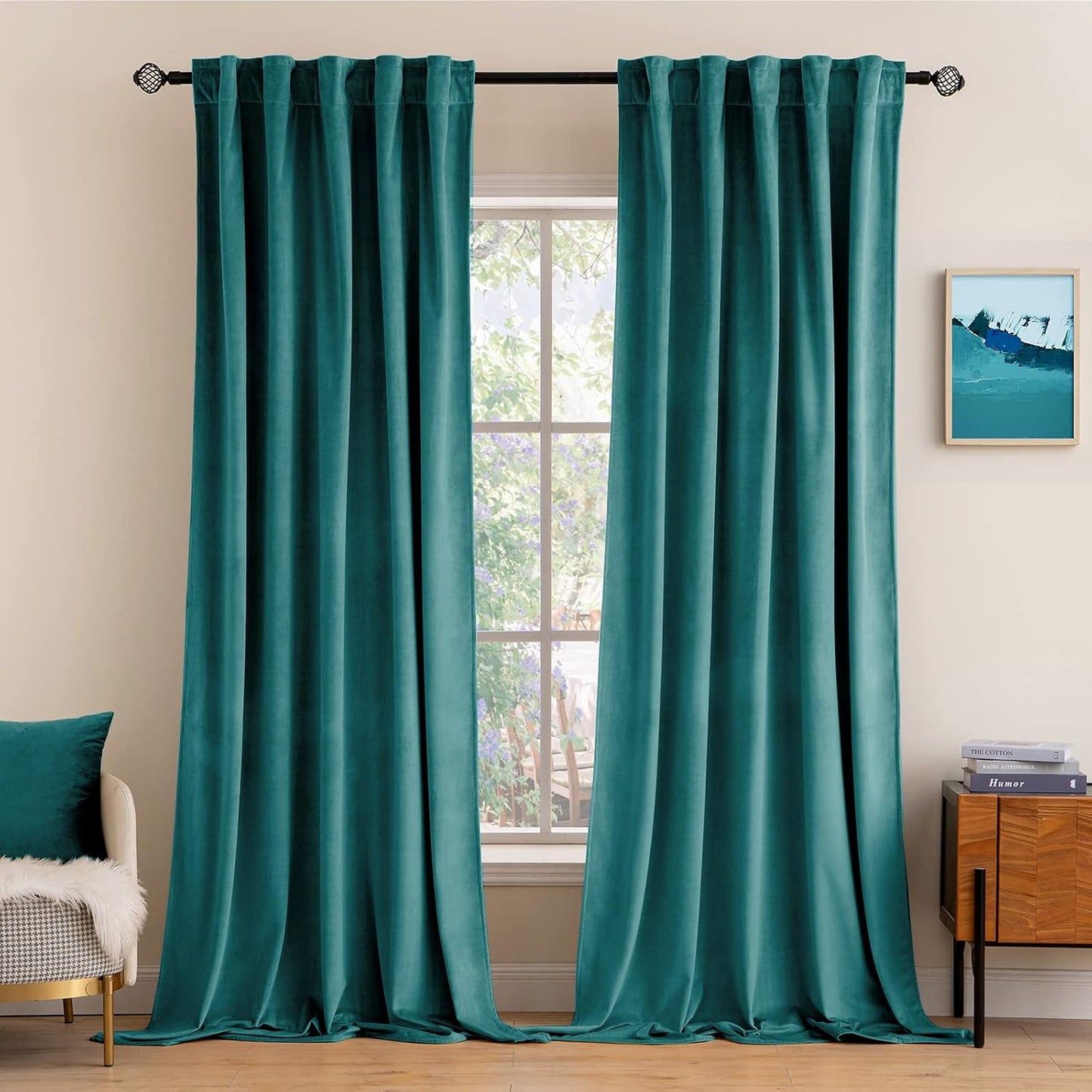 MIULEE Velvet Curtains 108 inches Long 2 Panels