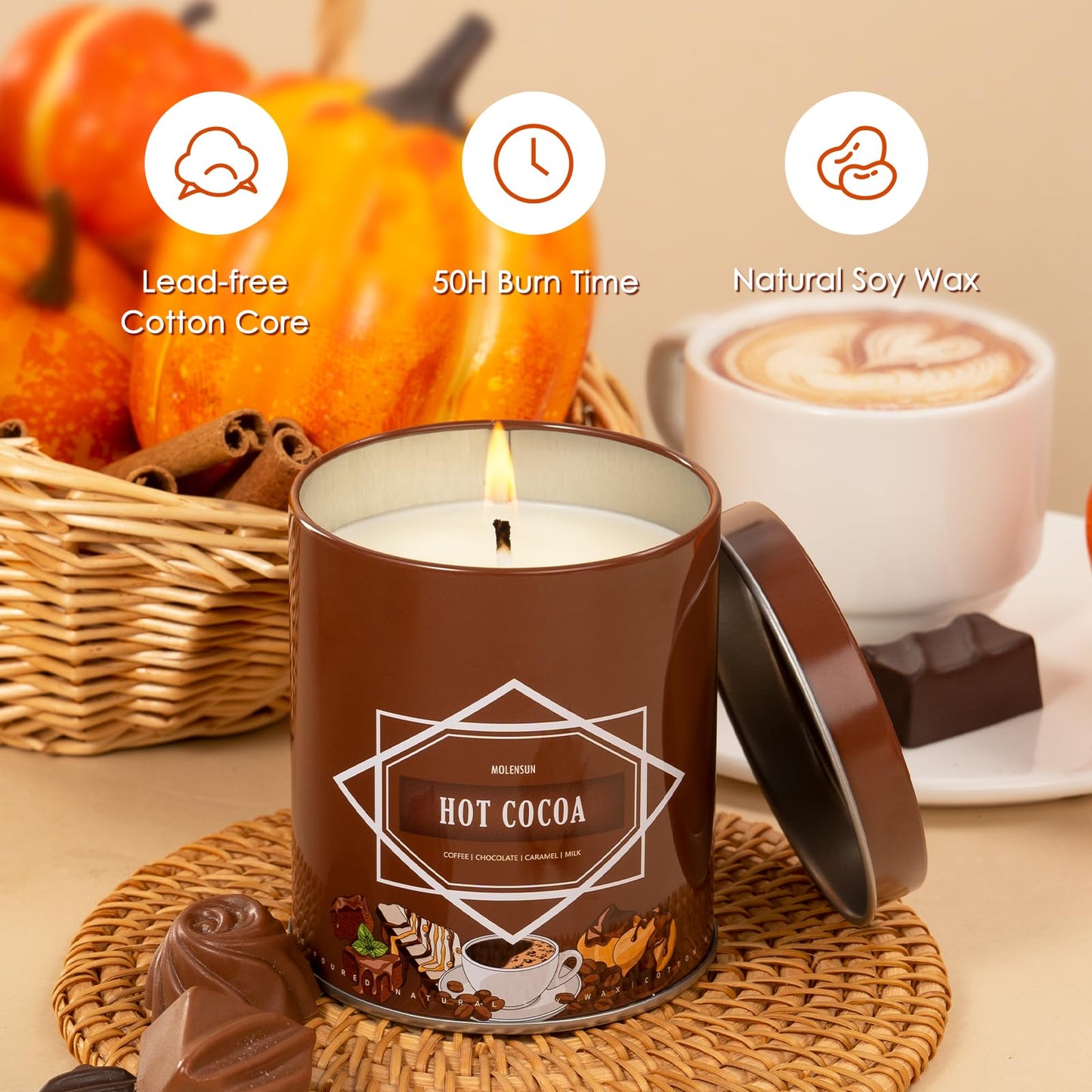 Fall Candles – 36oz (4×9oz) Soy Candles