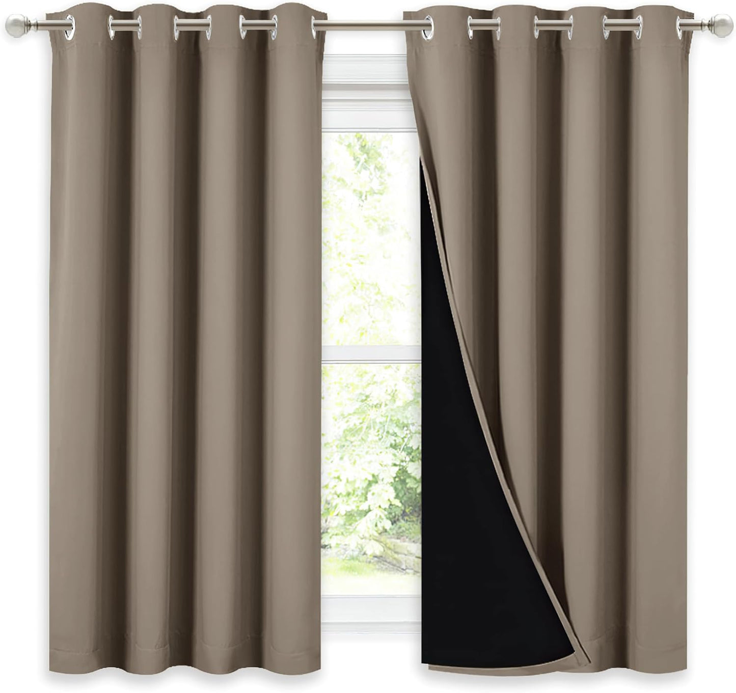 NICETOWN Grey Blackout Curtains 70x108, Set of 2