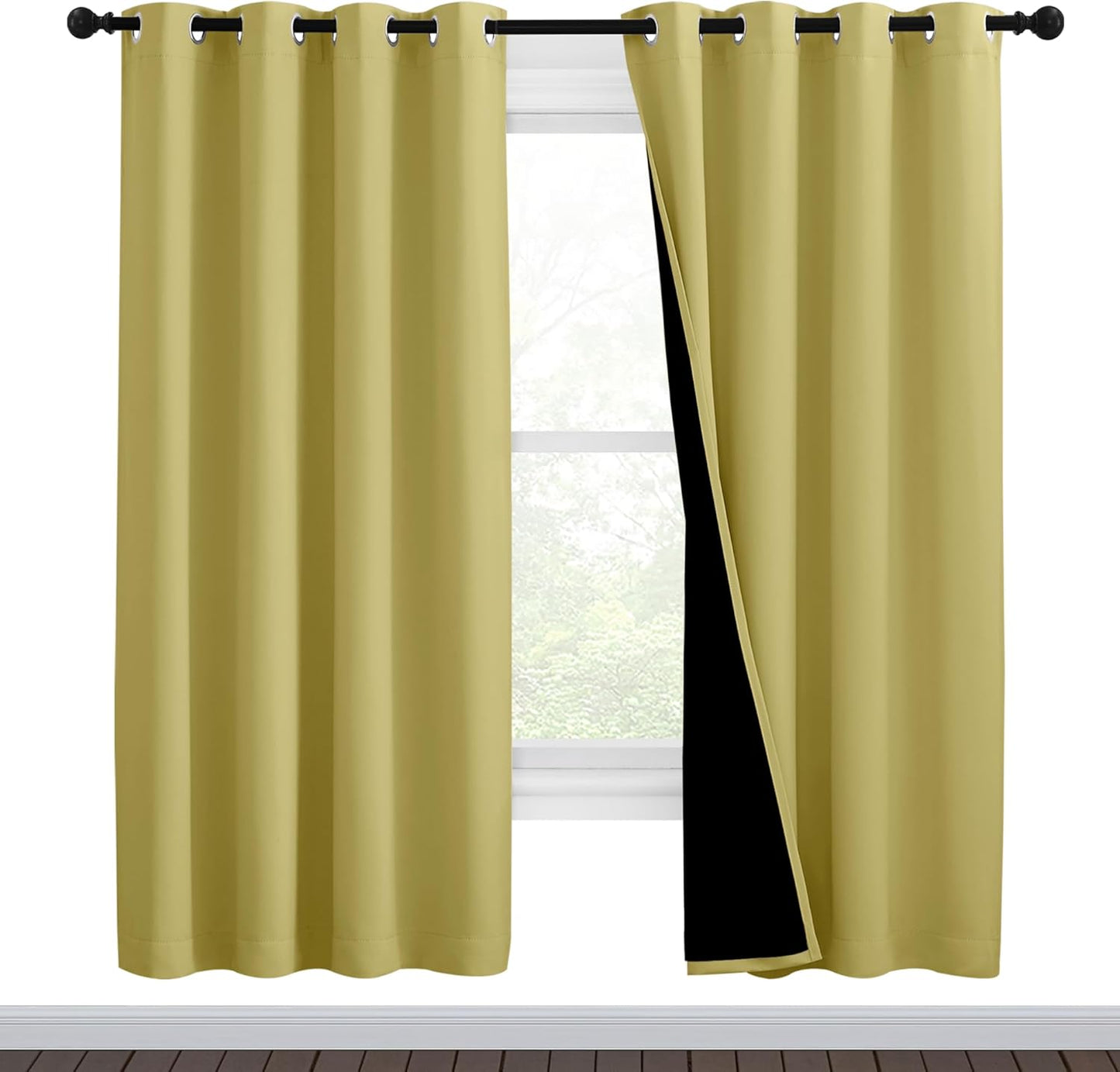 NICETOWN Grey Blackout Curtains 70x108, Set of 2