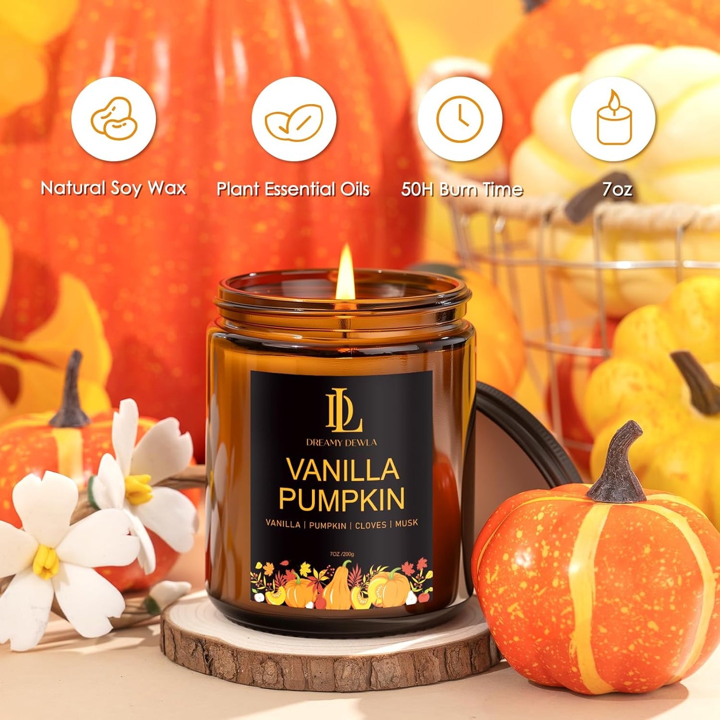 4-Pack Fall Scented Soy Candles