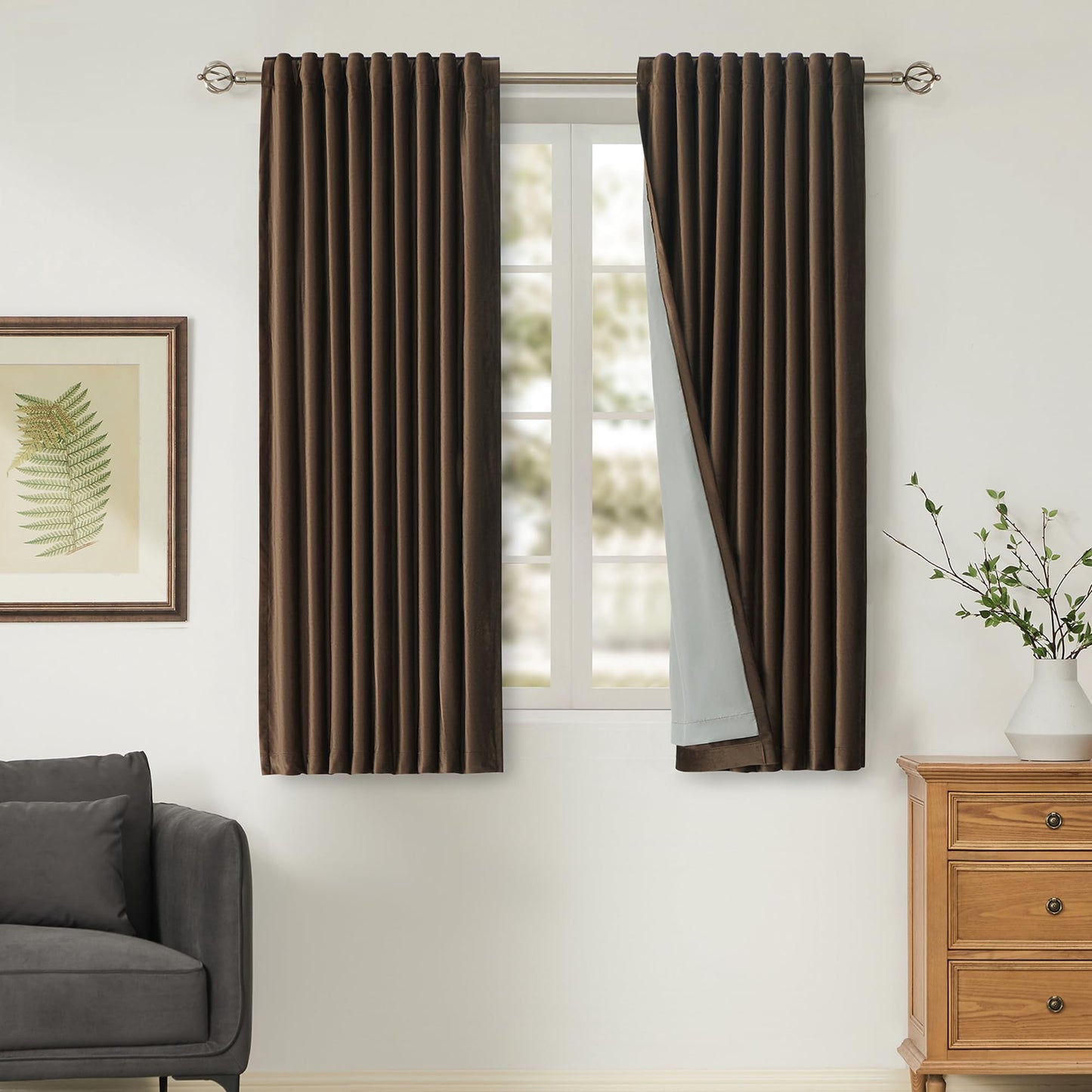 100% Blackout Ivory Off White Velvet Curtains
