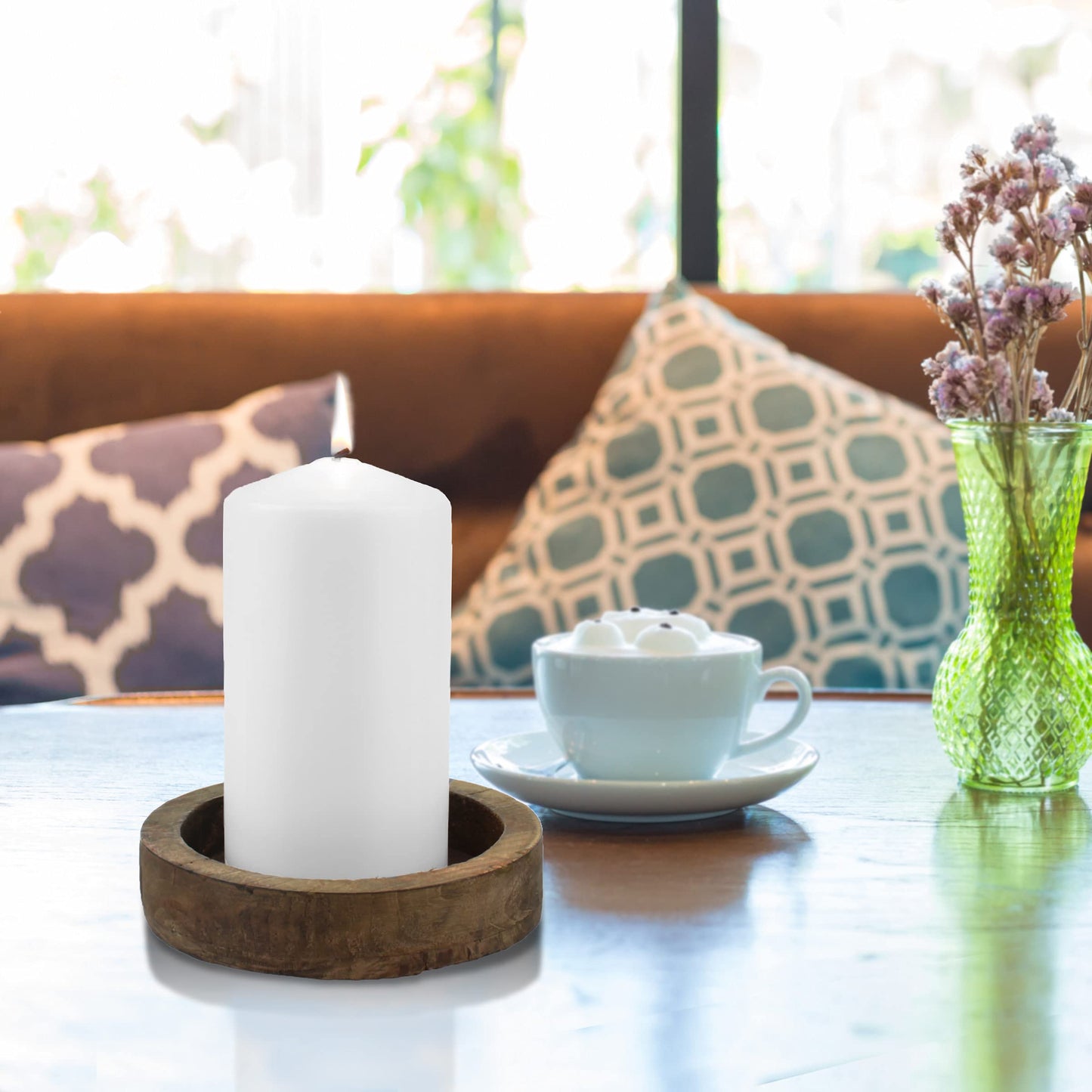 Stonebriar Unscented White Pillar Candles, 6-Pack, 3"x6"