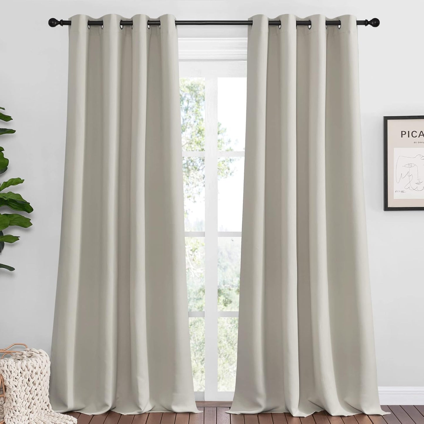 NICETOWN Blackout Curtains 42x63" Black