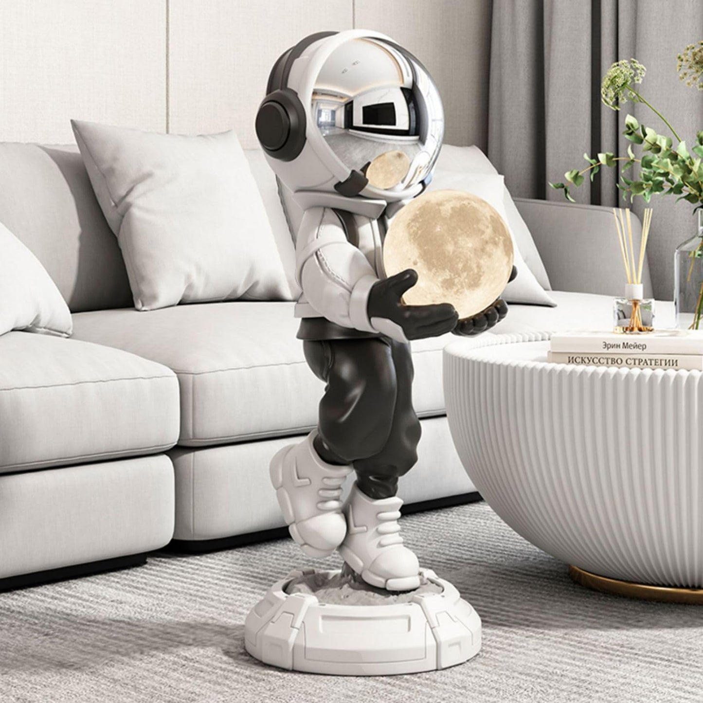 Gold Astronaut Floor Statue