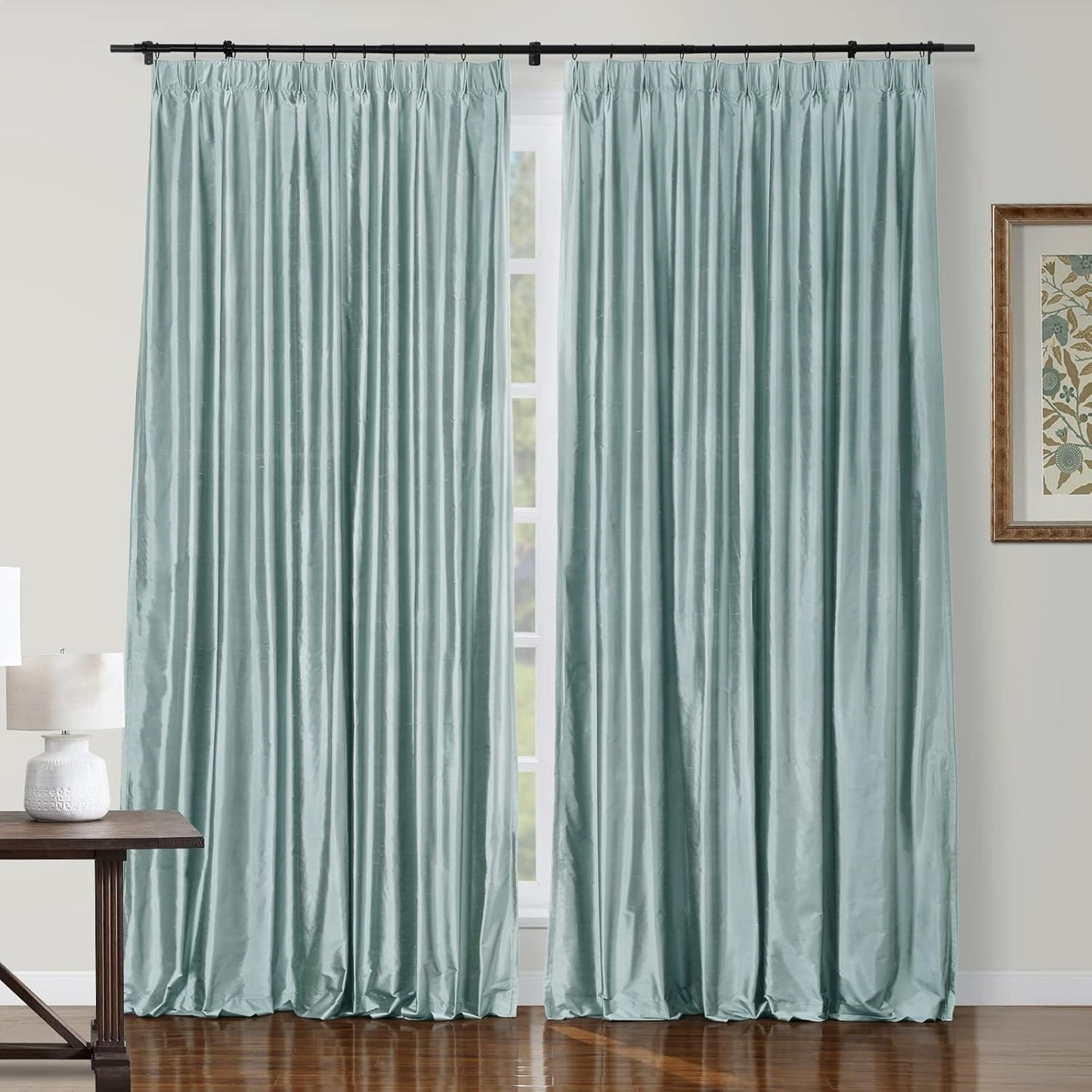 Silk Pinch Pleat Curtain – Sand, 52"x90"