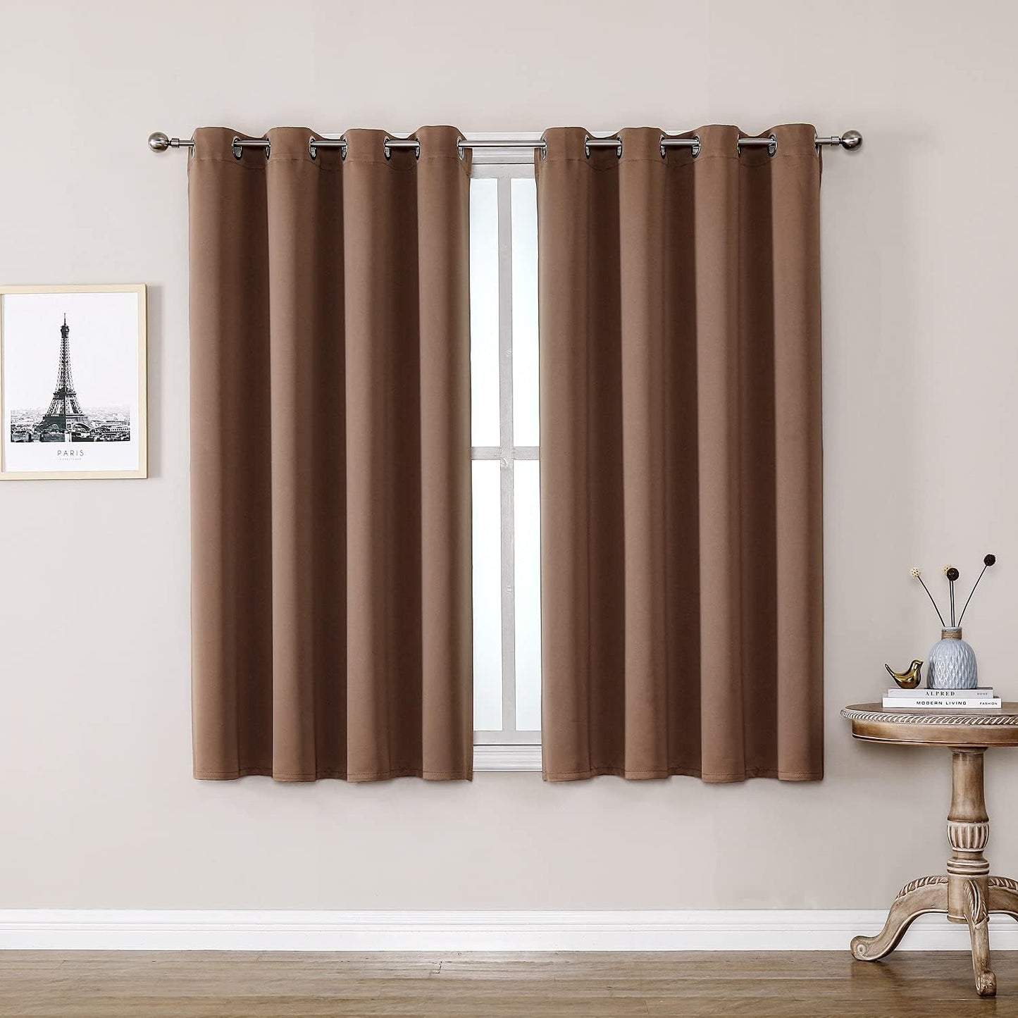 ChrisDowa Blackout Curtains 42x63" Grey, 2 Panels