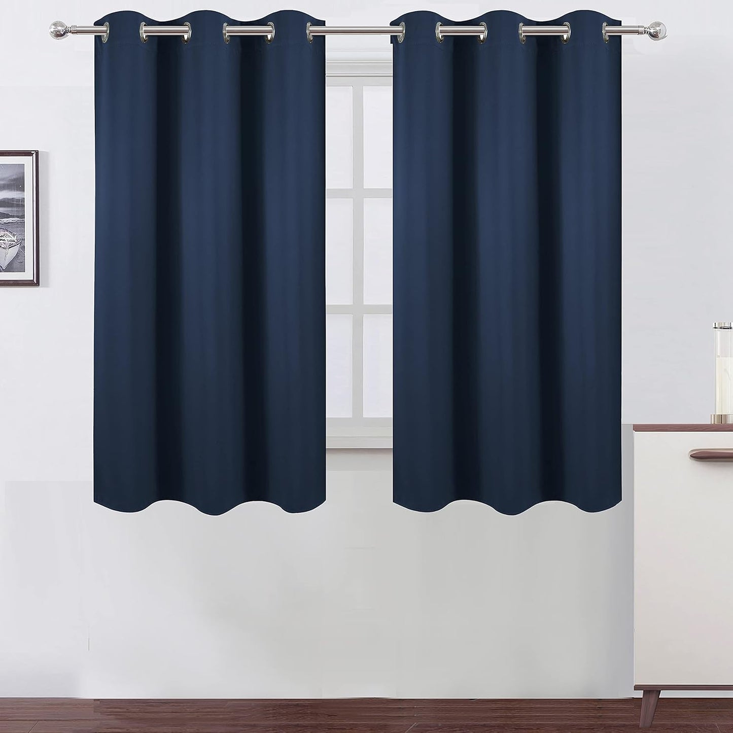 LEMOMO Blackout Curtains 52x84" Black, 2 Panels