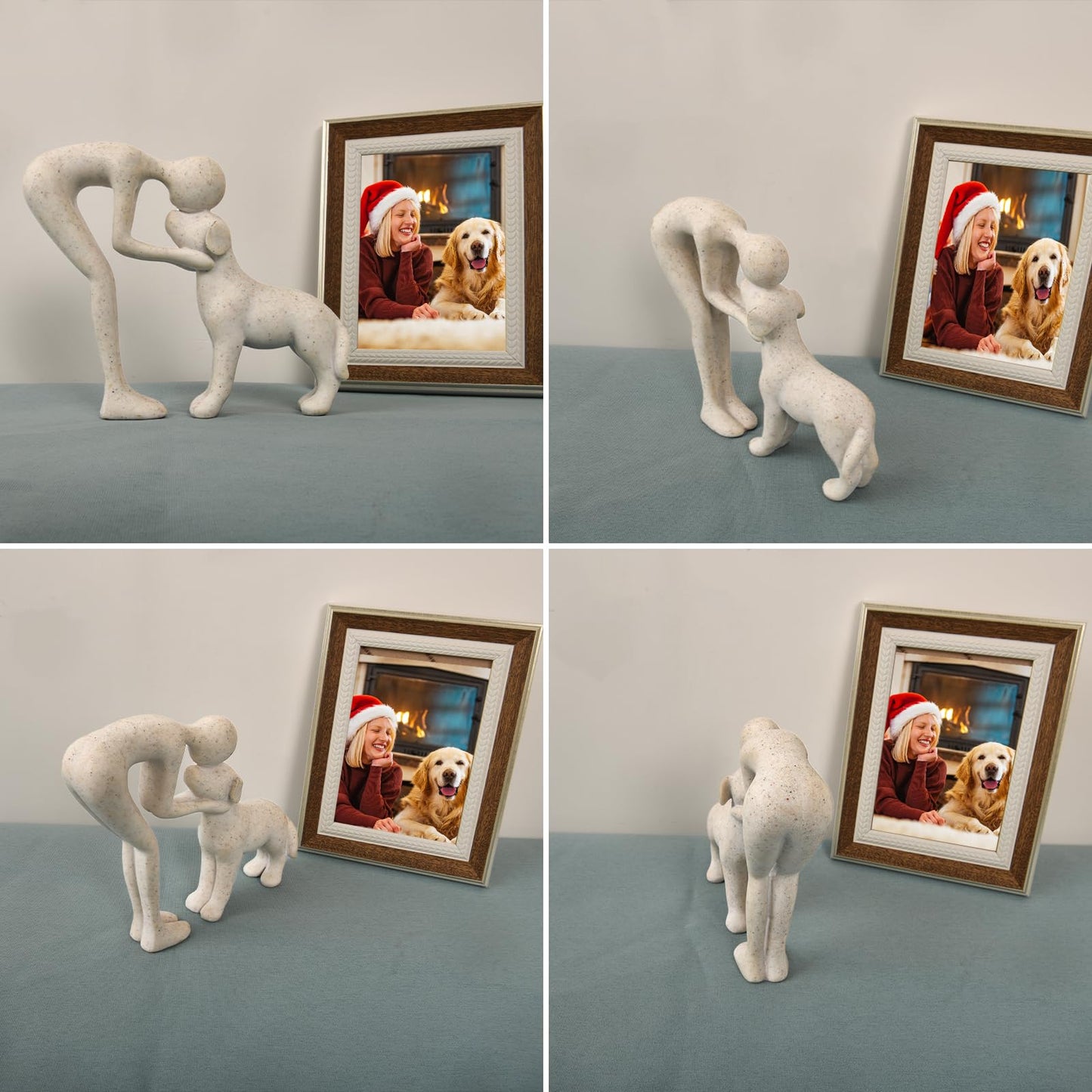 Dog & Man Sculpture, Sandstone