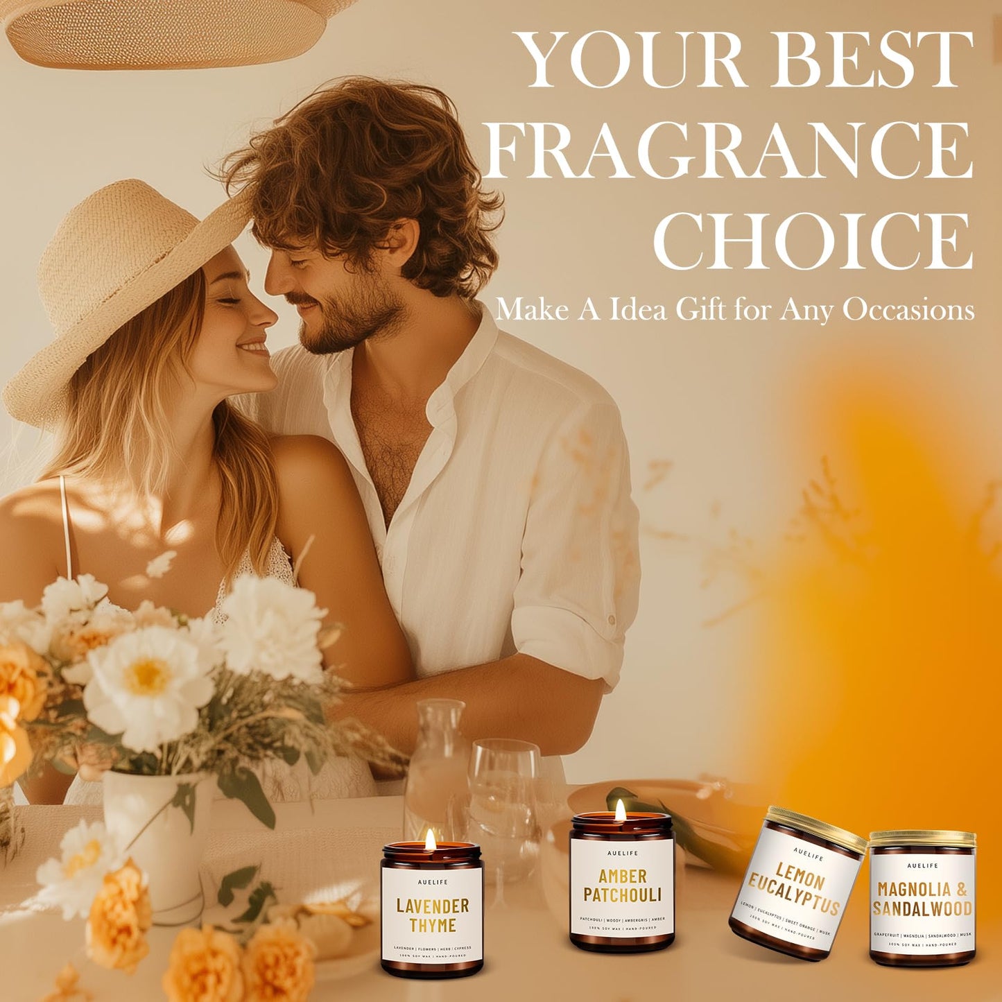 Auelife 4-Pack Fall Scented Candles