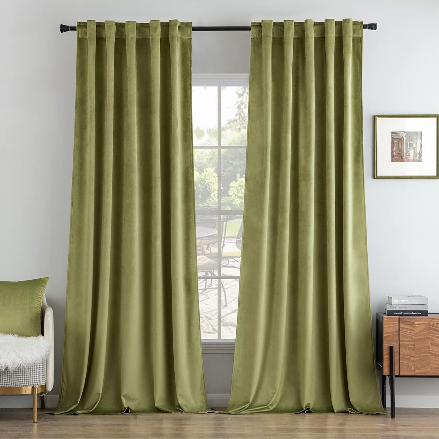 MIULEE Velvet Curtains 108 inches Long 2 Panels