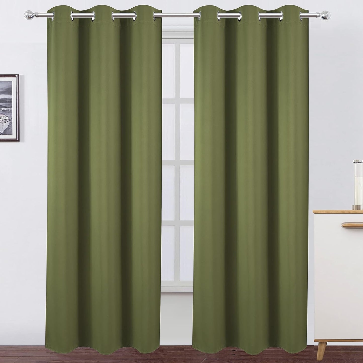 LEMOMO Blackout Curtains 52x84" Black, 2 Panels