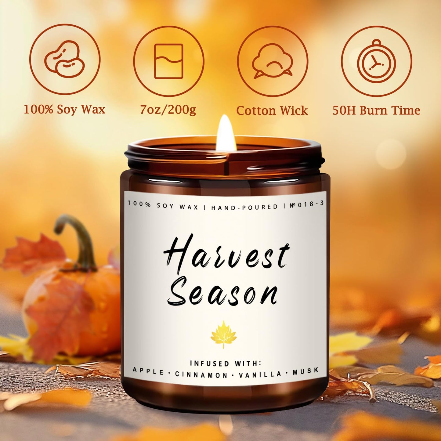 Auelife 4-Pack Fall Scented Candles
