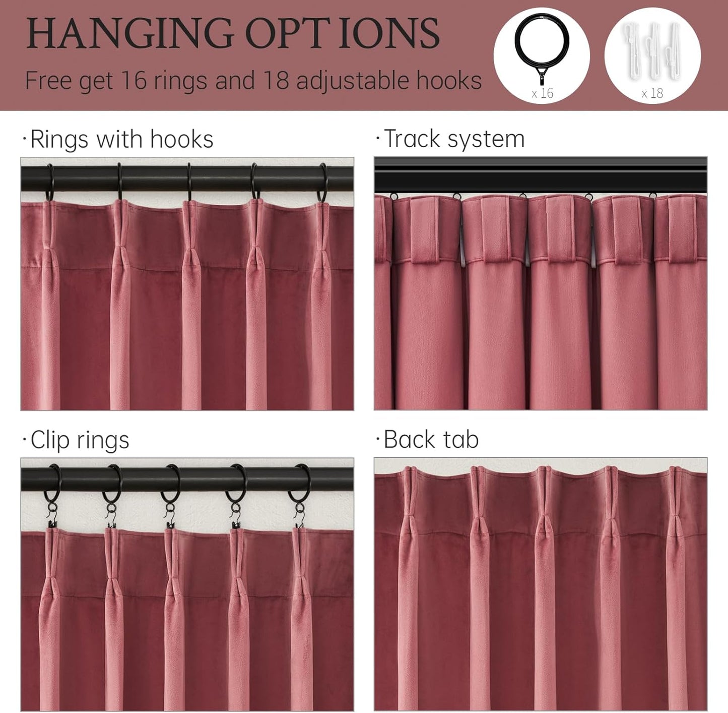 Cream Velvet Blackout Curtains 108", Set of 2