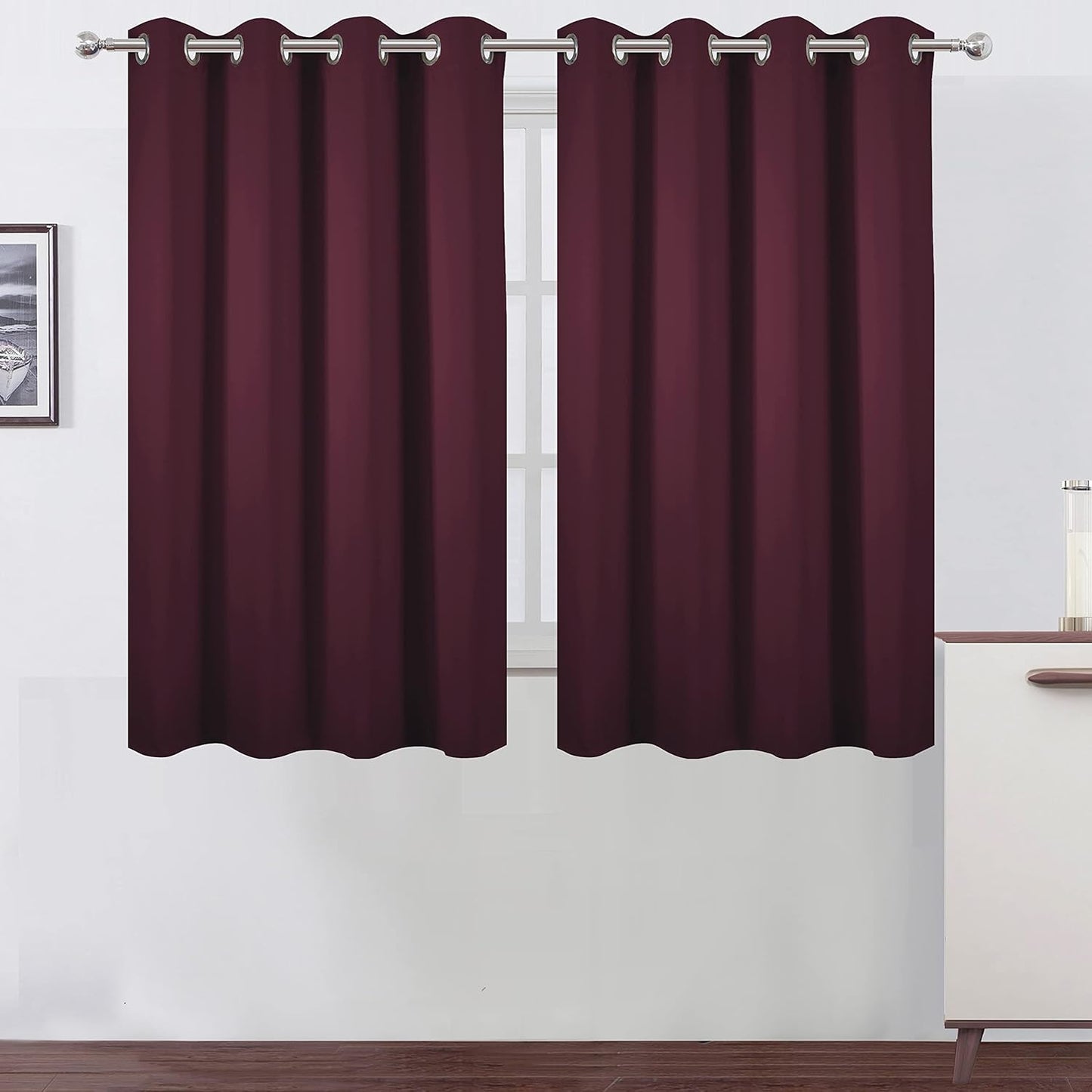 LEMOMO Blackout Curtains 52x84" Black, 2 Panels