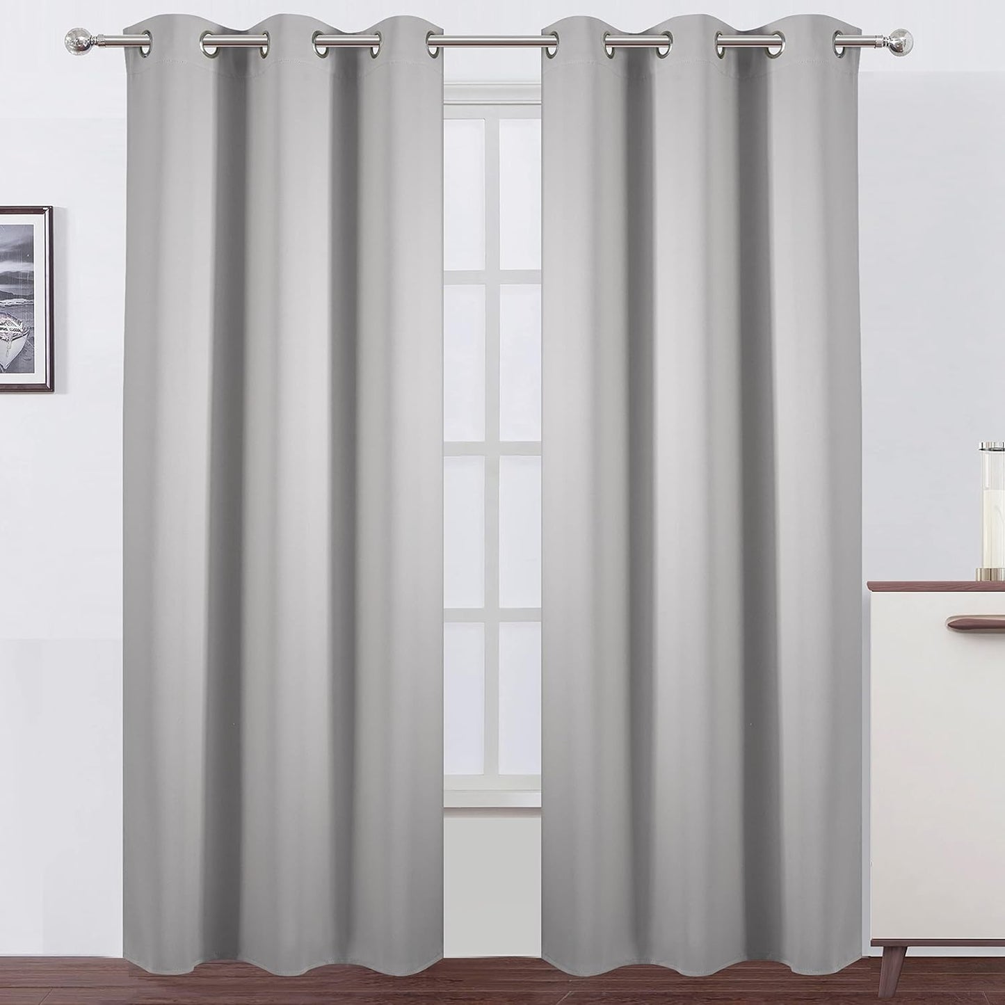 LEMOMO Blackout Curtains 52x84" Black, 2 Panels