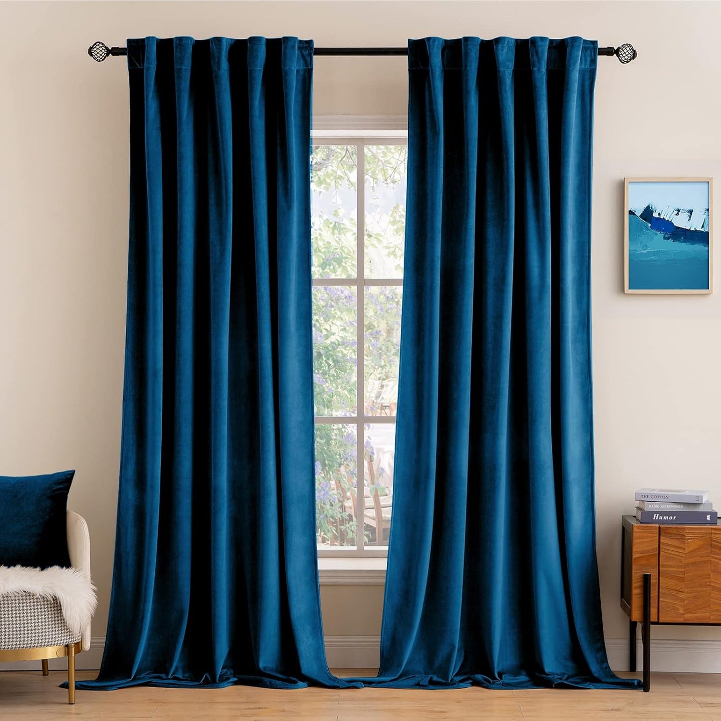 MIULEE Velvet Curtains 108 inches Long 2 Panels