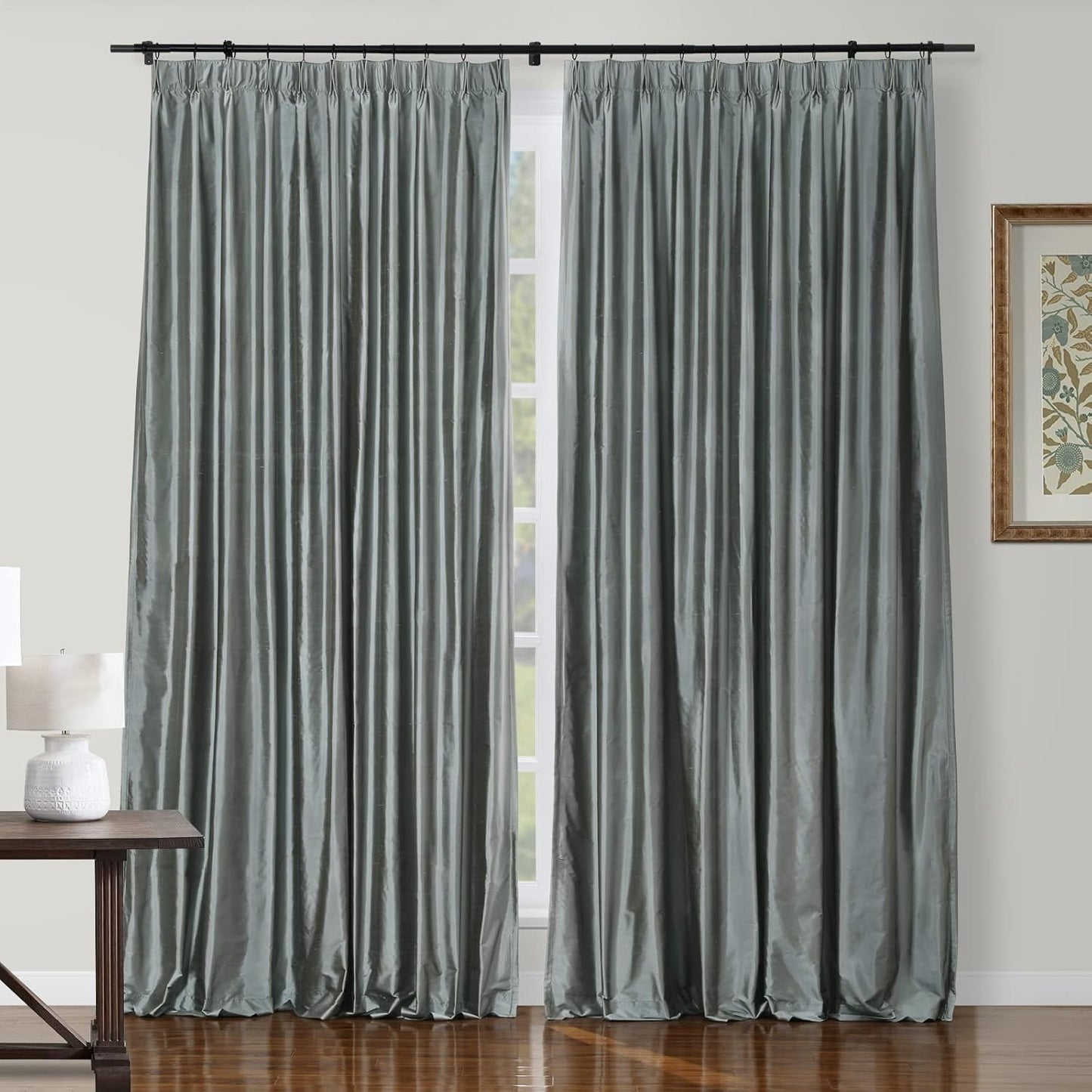 Silk Pinch Pleat Curtain – Sand, 52"x90"