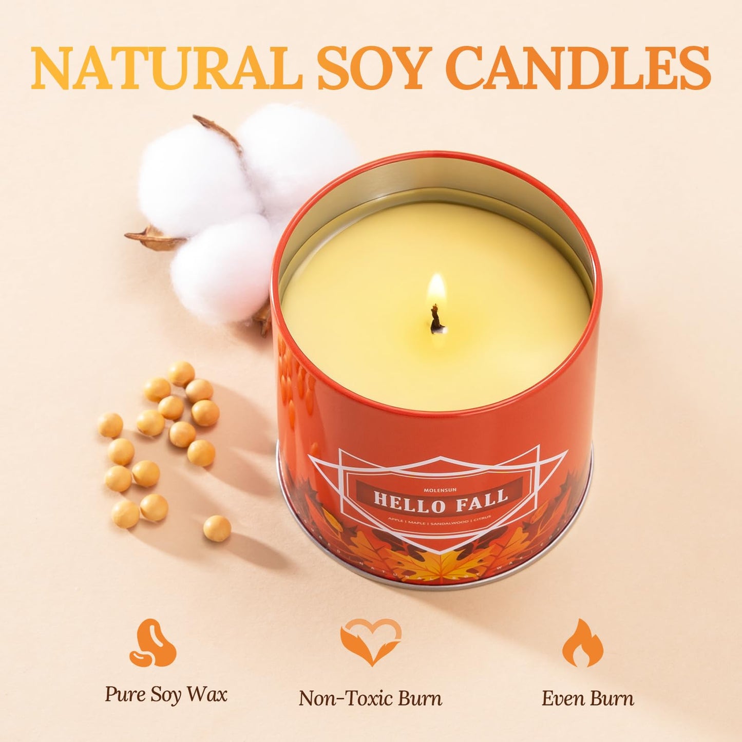 Fall Candles – 36oz (4×9oz) Soy Candles