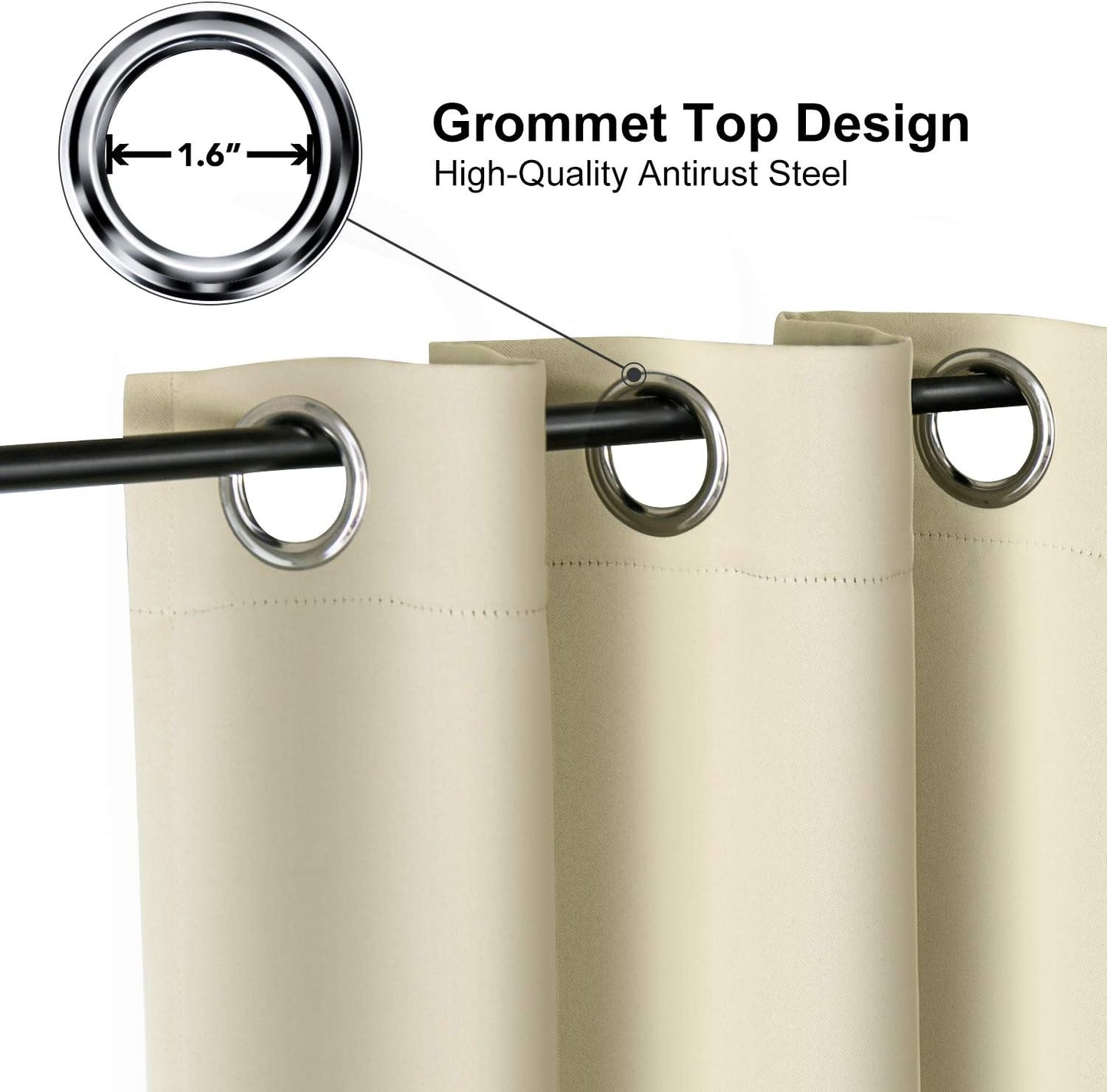ChrisDowa Blackout Curtains 42x63" Grey, 2 Panels