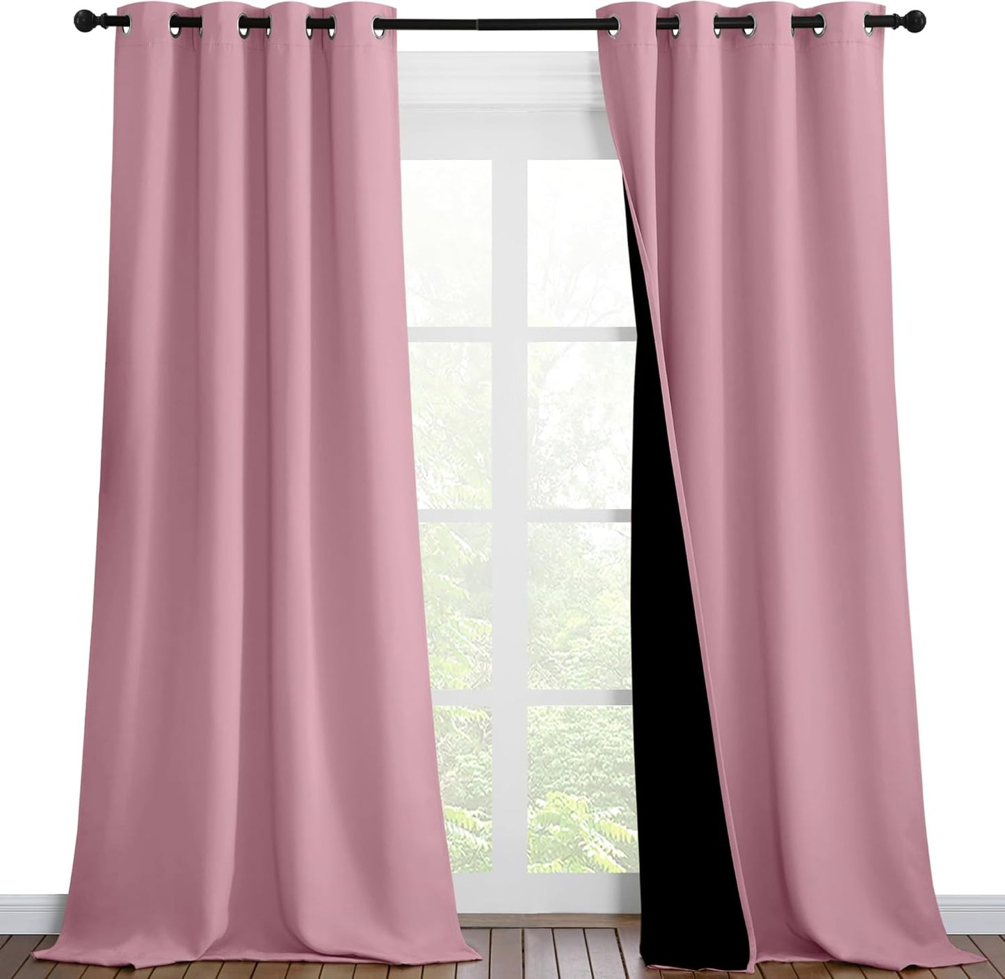 NICETOWN Grey Blackout Curtains 70x108, Set of 2