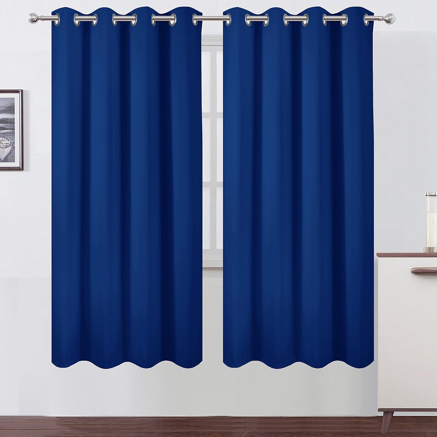 LEMOMO Blackout Curtains 52x84" Black, 2 Panels
