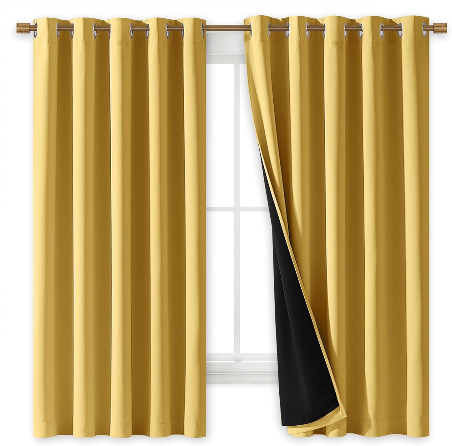 NICETOWN Grey Blackout Curtains 70x108, Set of 2