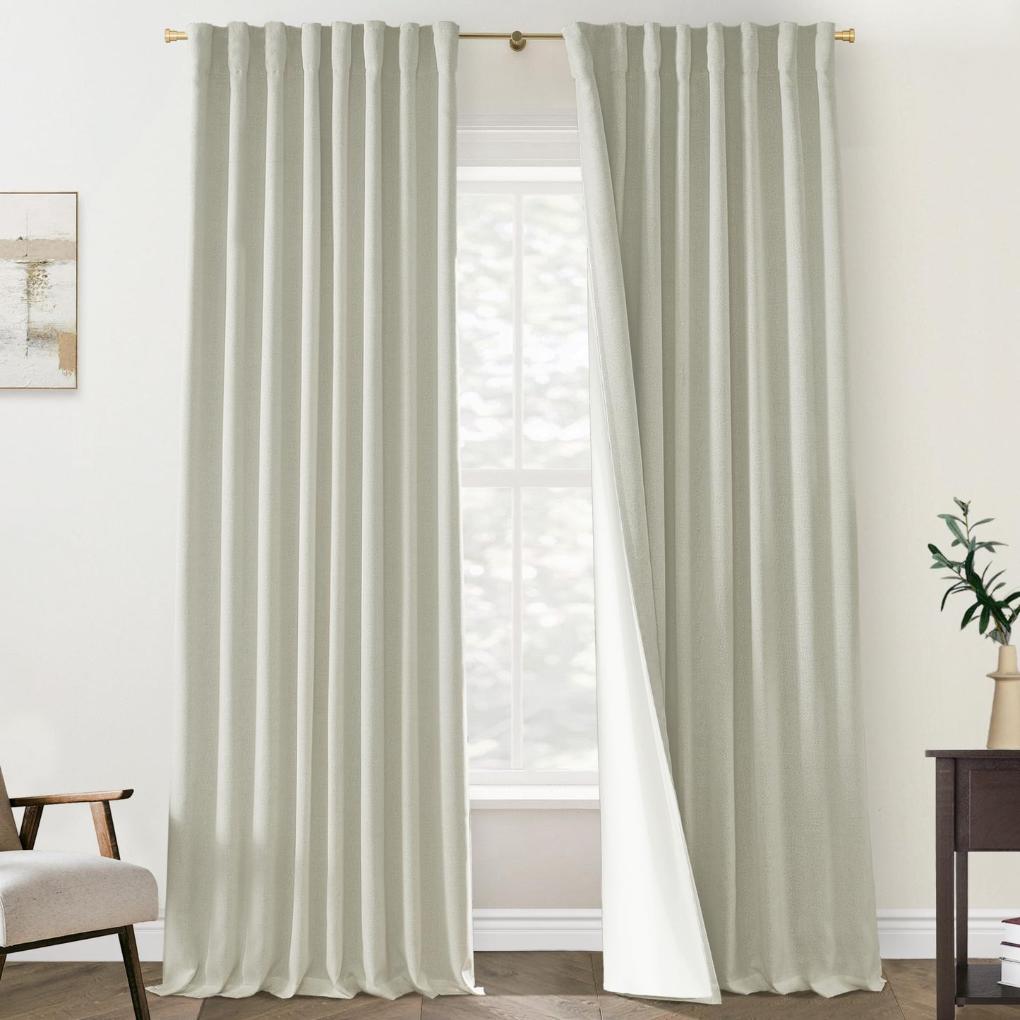 Boho Blackout Curtains Cream 70x90, 2 Panels