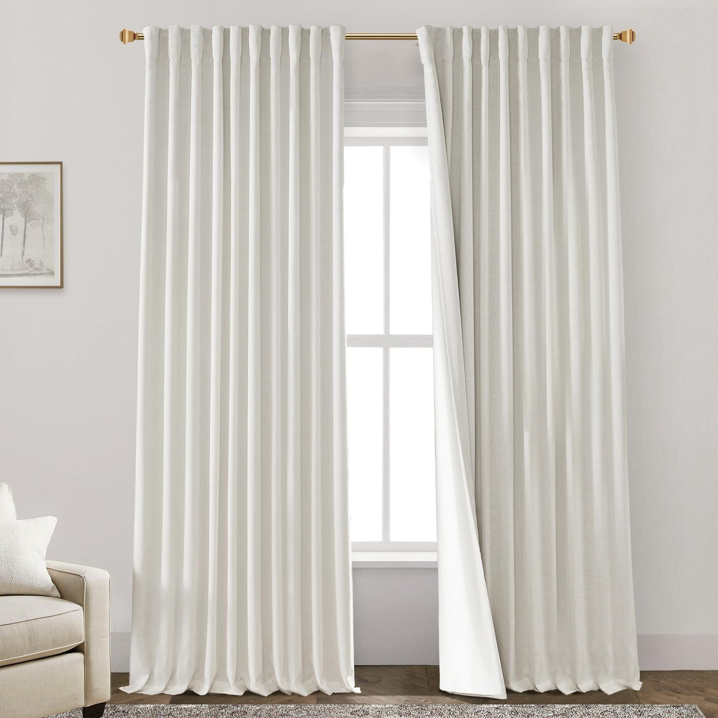 Boho Blackout Curtains Cream 70x90, 2 Panels