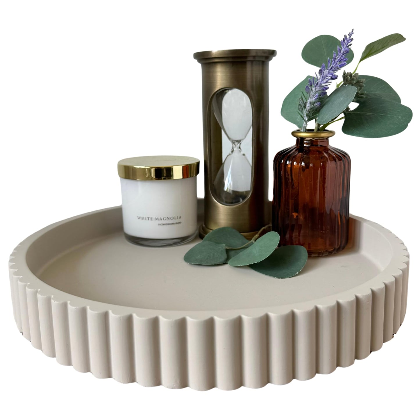 OAKOA Round Concrete Decorative Tray