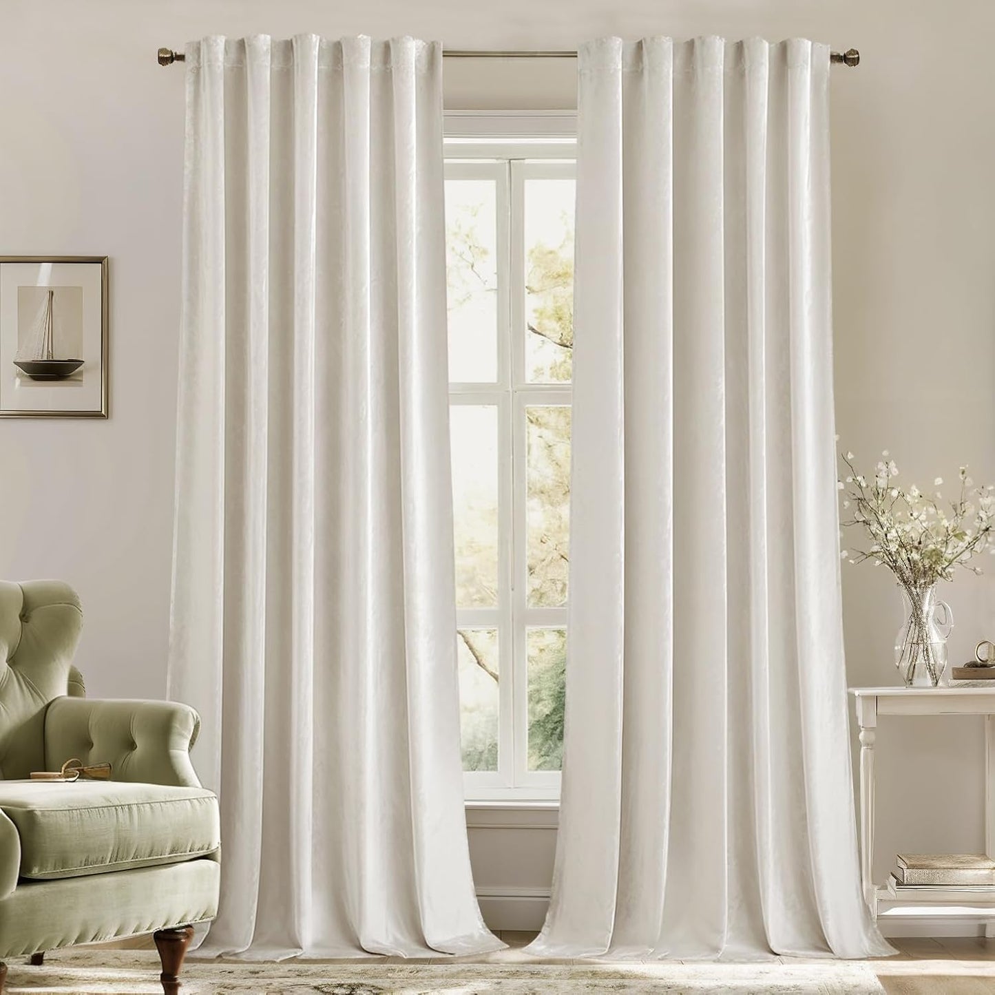 MIULEE Velvet Curtains 108 inches Long 2 Panels
