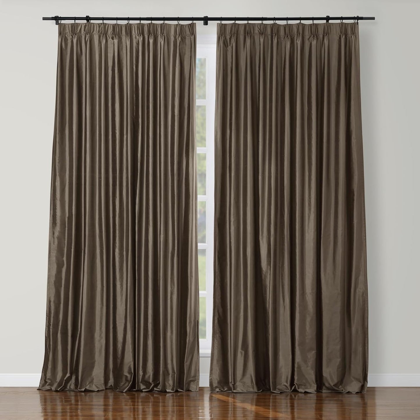 Silk Pinch Pleat Curtain – Sand, 52"x90"