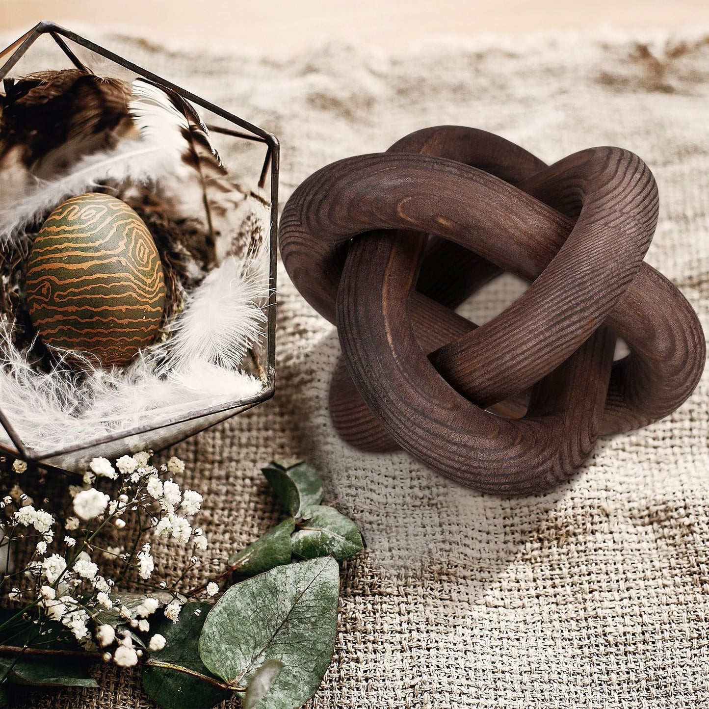 Yalikop Wood Knot Decor, White