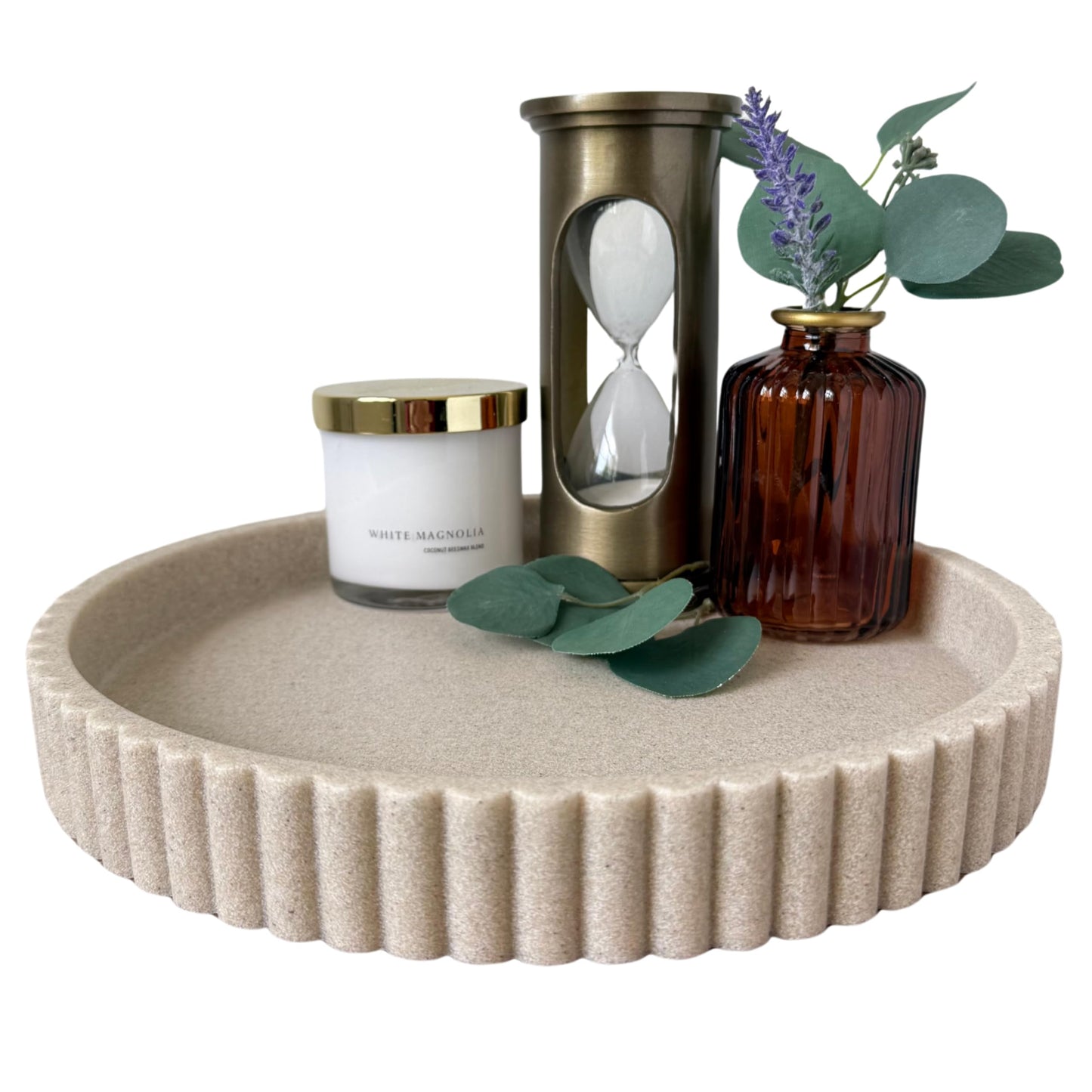 OAKOA Round Concrete Decorative Tray