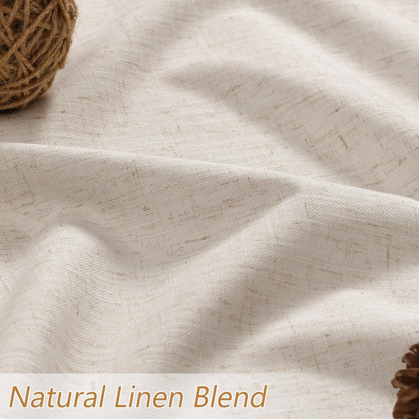 Cream Linen Blackout Curtains – 2 Panels