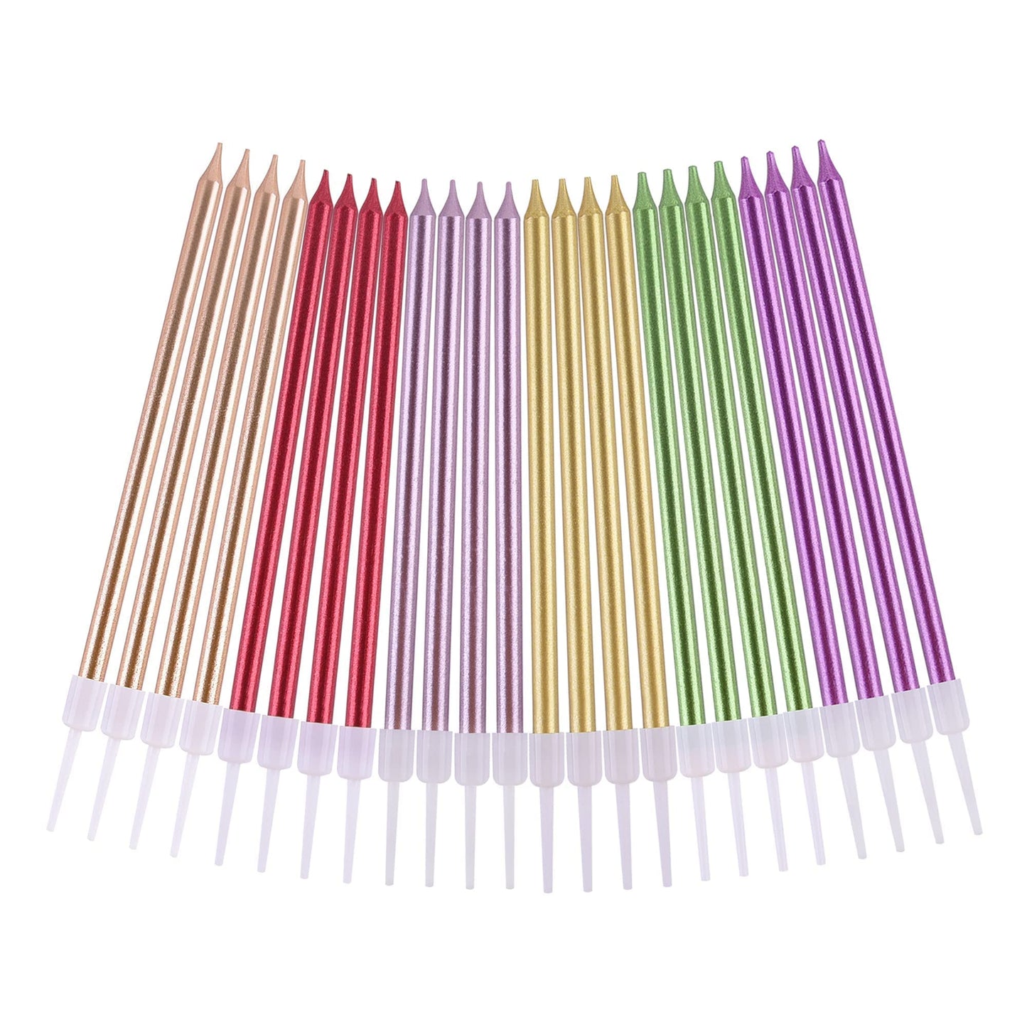 PHD CAKE Gold Long Thin Metallic Birthday Candles