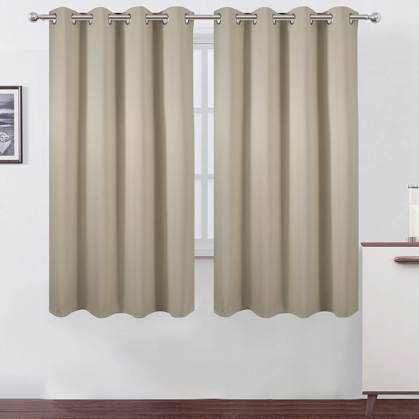 LEMOMO Blackout Curtains 52x84" Black, 2 Panels