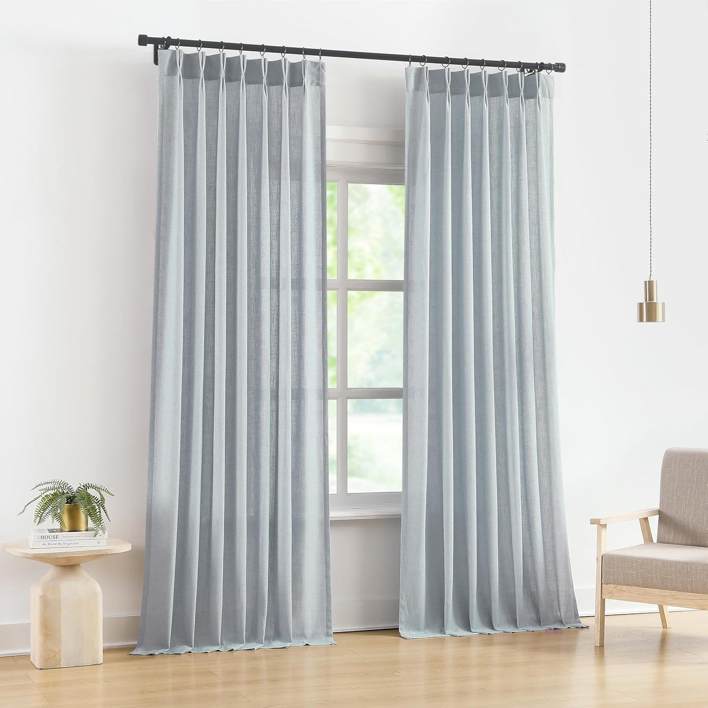 Pinch Pleat Sheer Curtains 42x95, 2 Panels