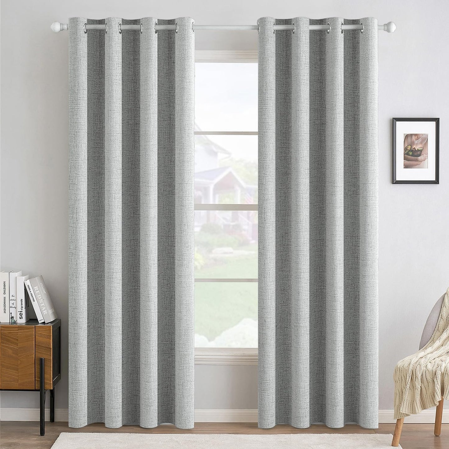 MIULEE Blackout Curtains 52x84" Beige, 2 Panels