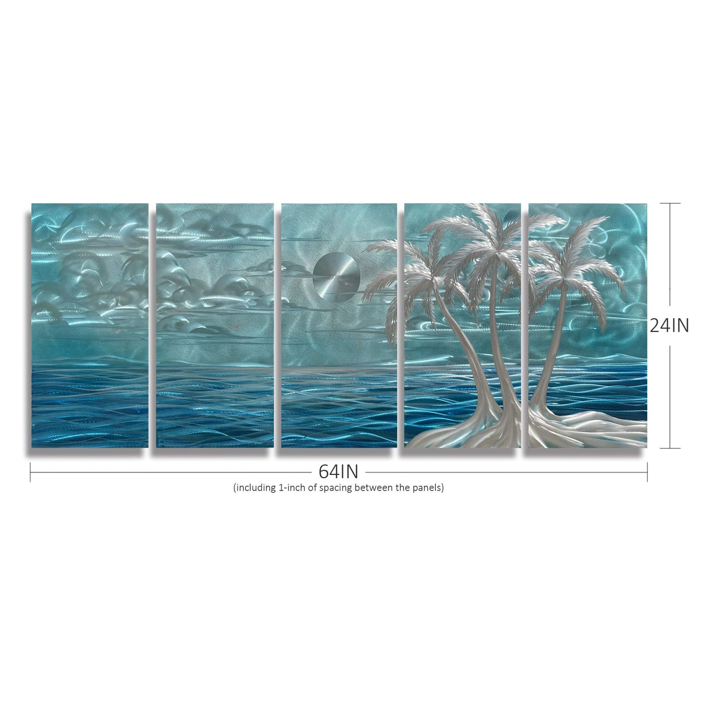 BATRENDY ARTS Silver Tree Wall Art