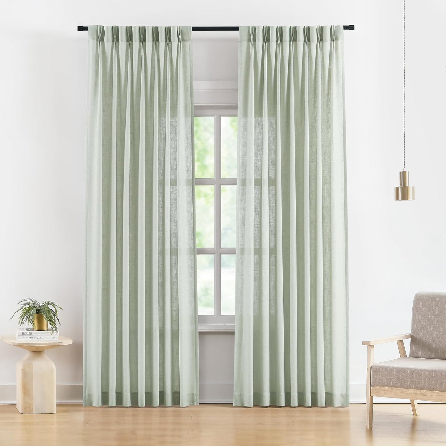 Pinch Pleat Sheer Curtains 42x95, 2 Panels