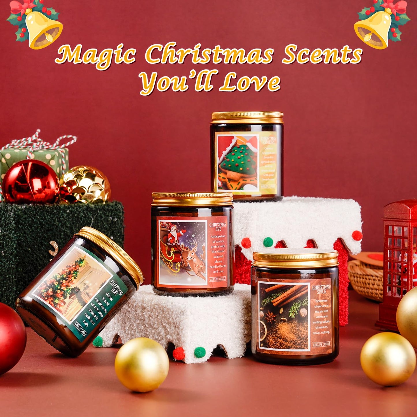 Auelife 4-Pack Fall Scented Candles