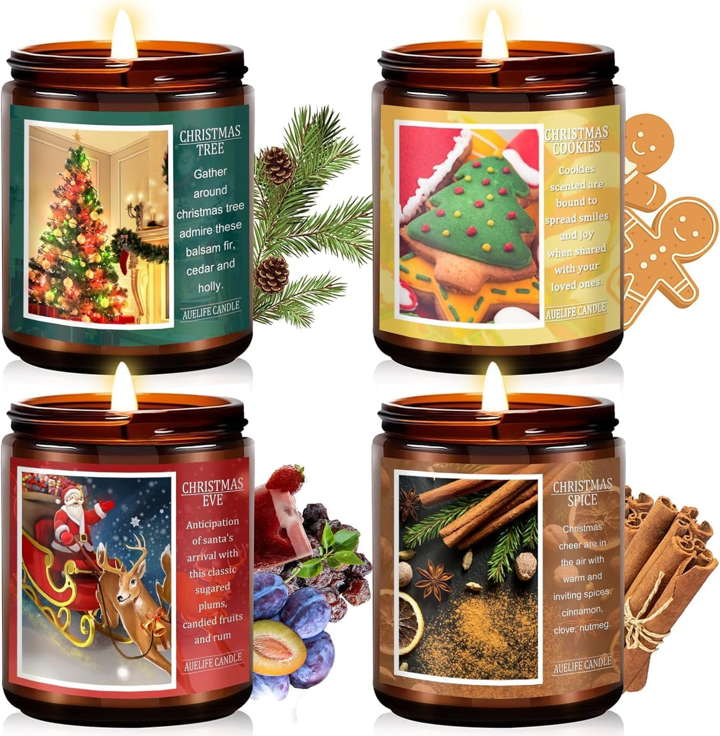 Auelife 4-Pack Fall Scented Candles