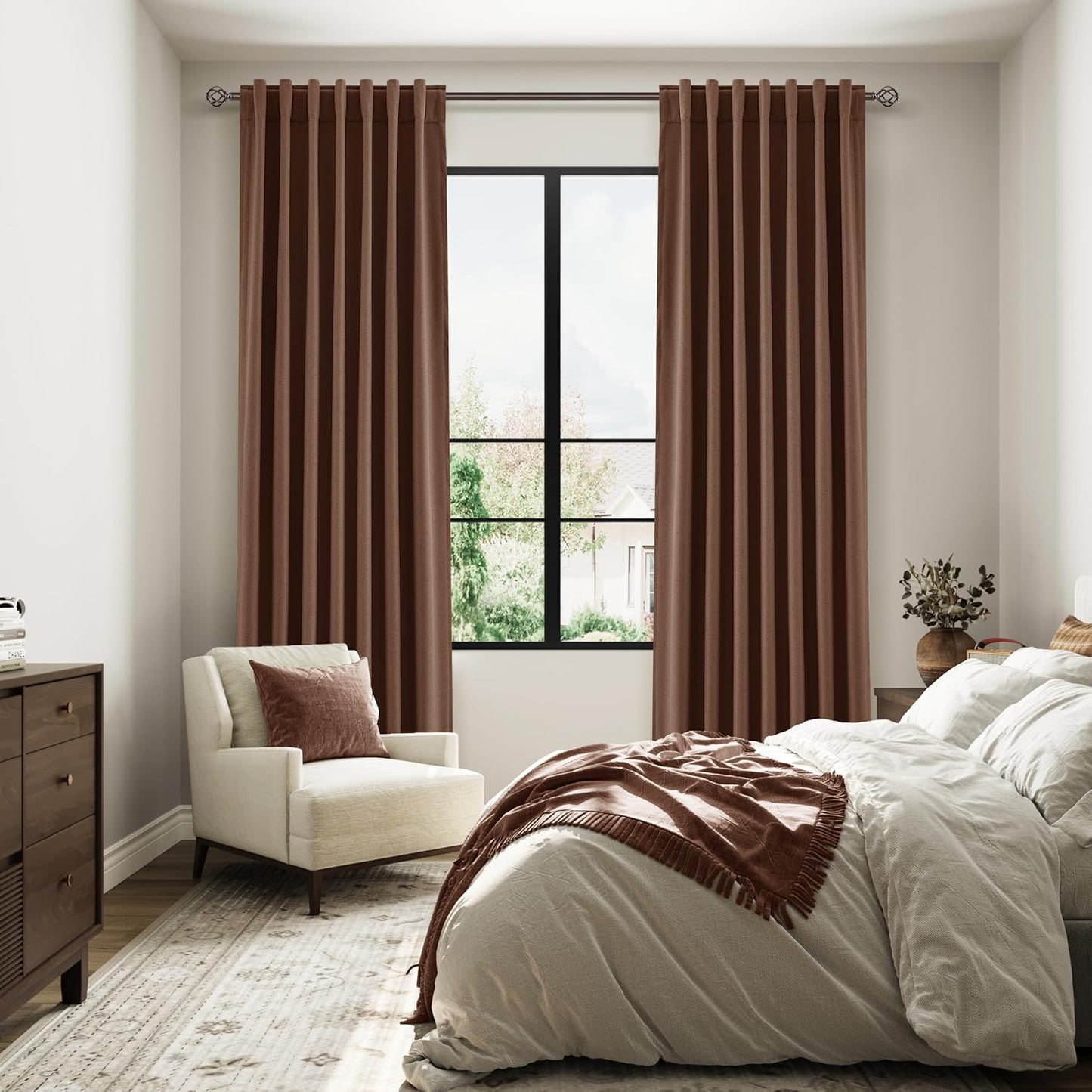 Cream Linen Blackout Curtains – 2 Panels
